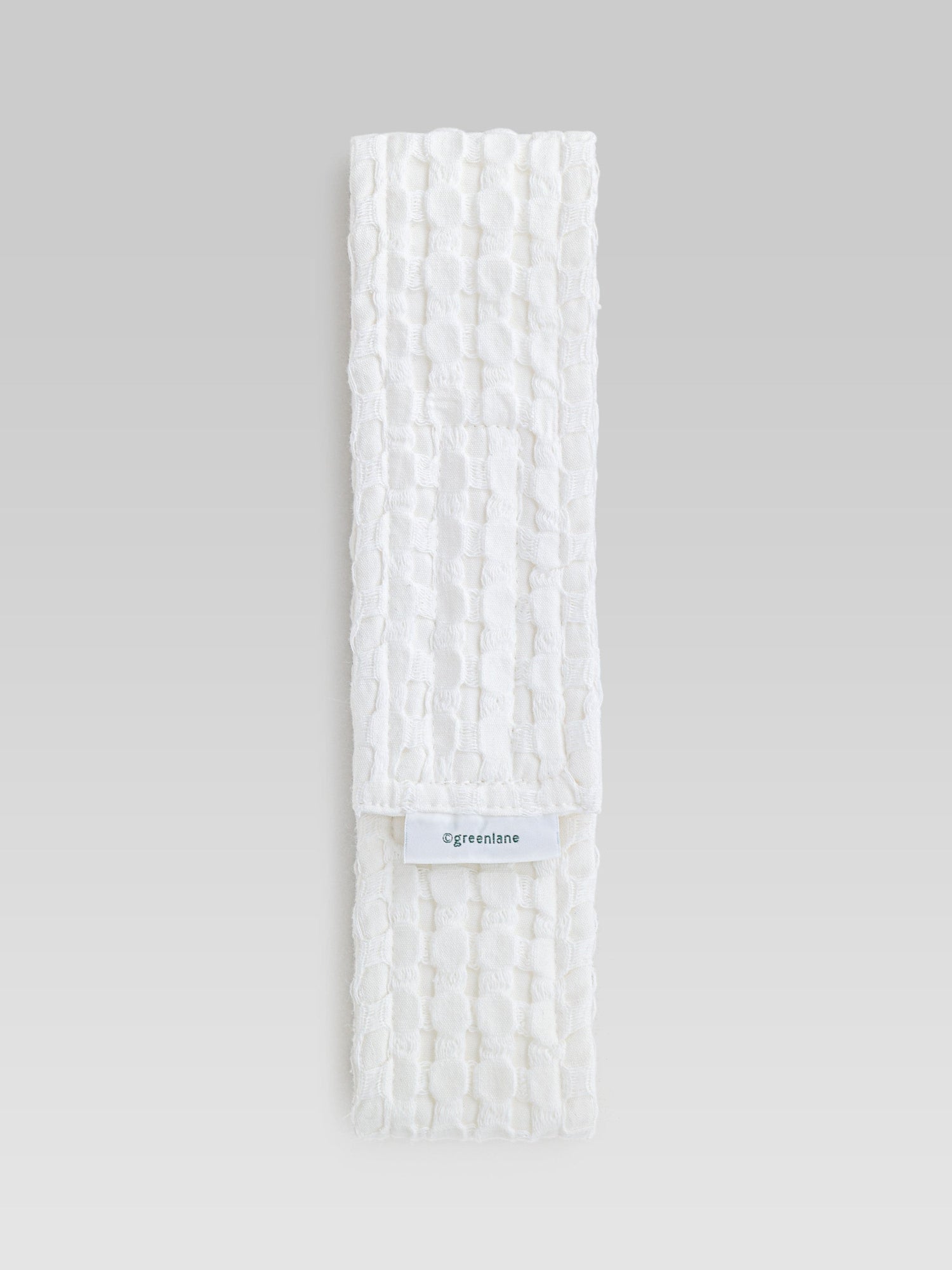 GREENLANE white spa headband for facial and spa treatments