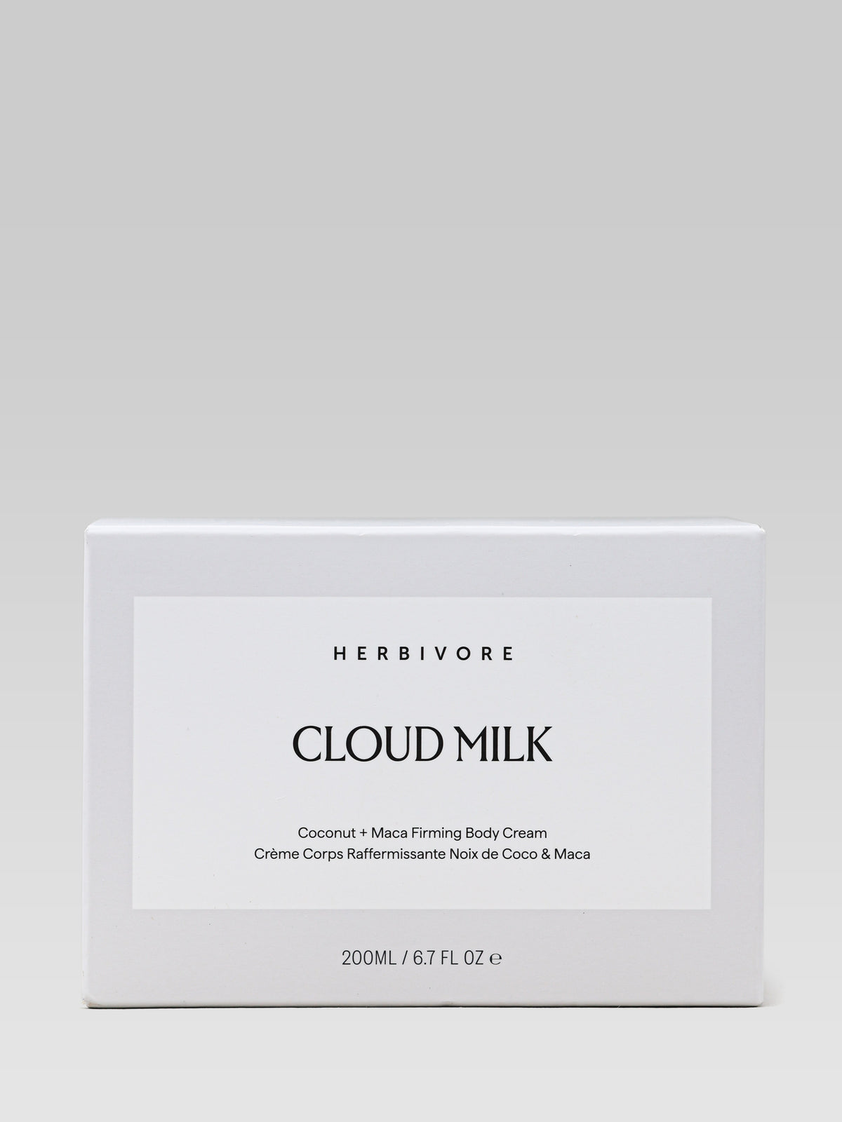 Herbivore Botanicals Cloud Milk Coconut + Maca Firming Body Cream packaging