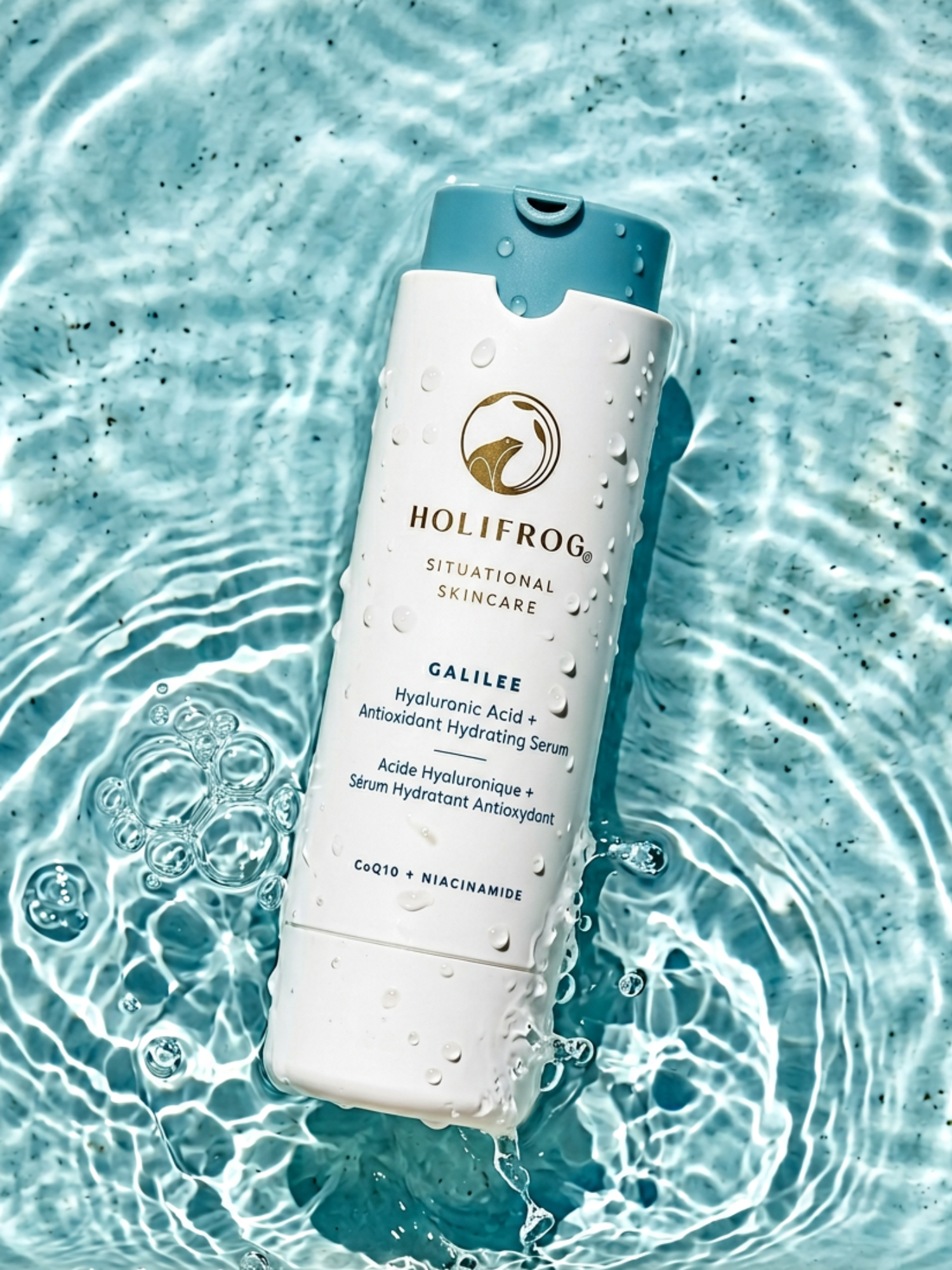 HOLIFROG Galilee Antioxidant Hydrating Serum bottle in water