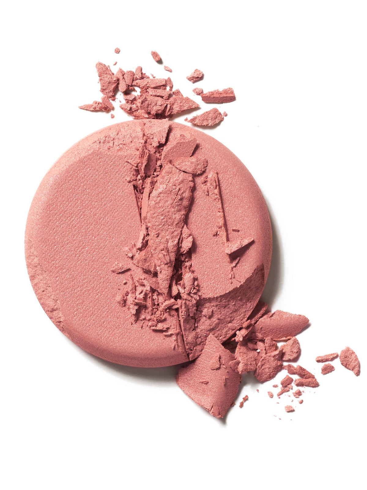 ILIA Beauty Soft Focus Blurring Blush in Flutter, a warm peach powder blush swatch with crushed pigment on a white background