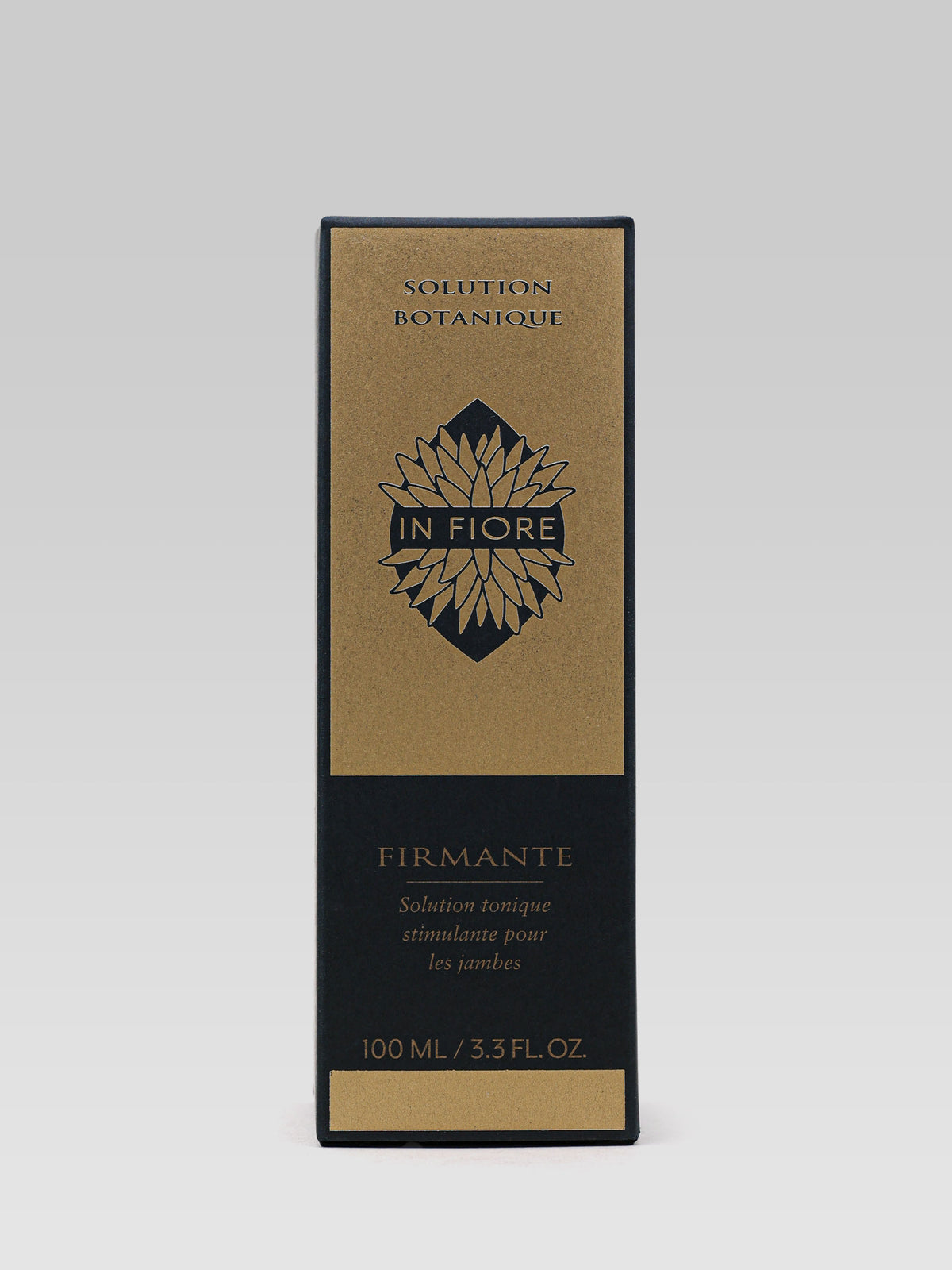 IN FIORE Firmante Toning Leg Oil 100 ml product box in black and gold packaging