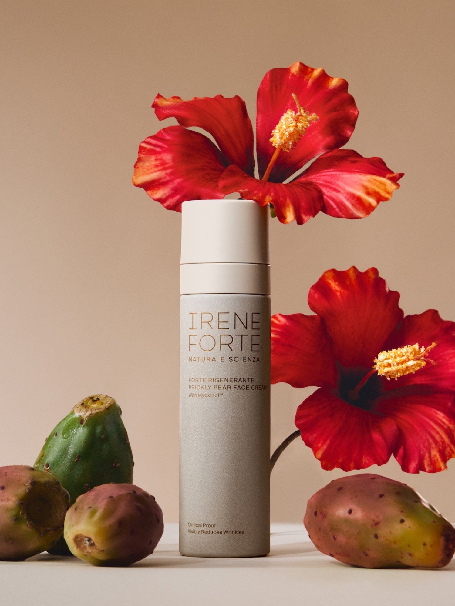 IRENE FORTE Prickly Pear Face Cream with hibiscus flowers and prickly pear