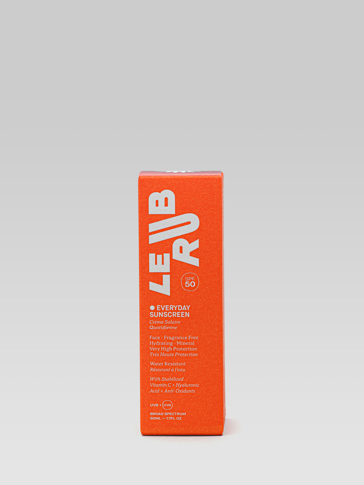LE RUB Everyday Sunscreen SPF 50 packaging