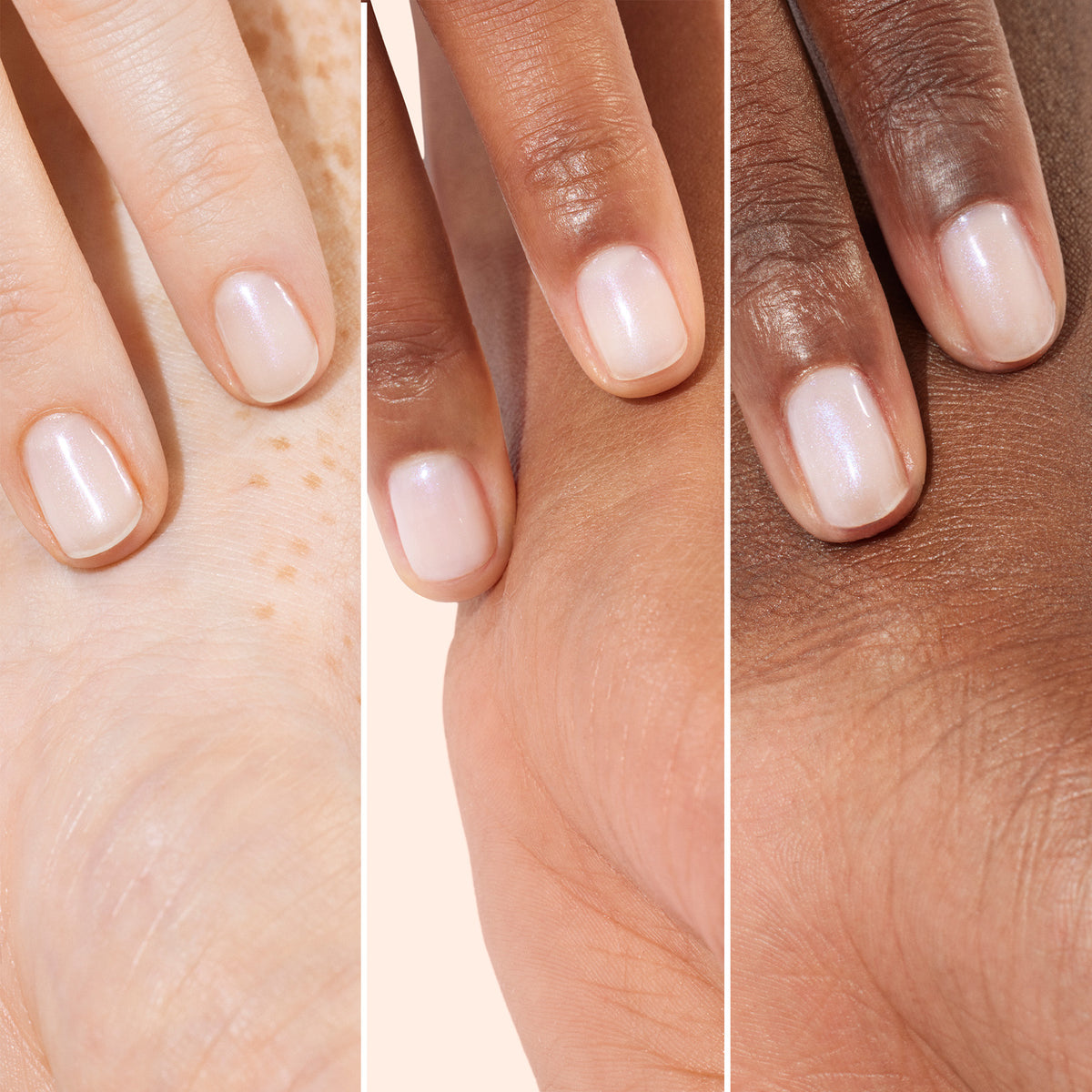 Manucurist Active Bright nail polish on different skin tones