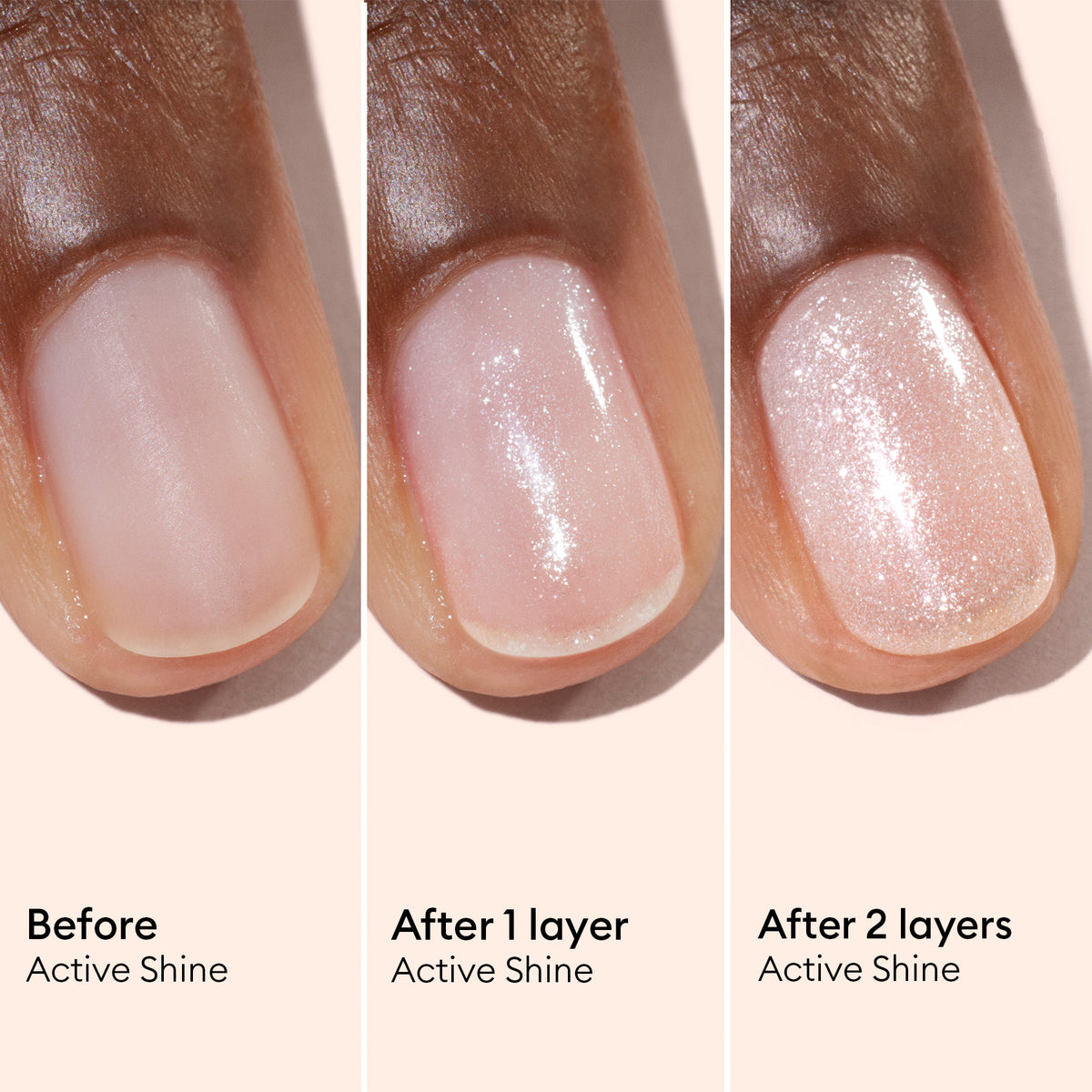 MANUCURIST Active Shine nail treatment on natural nails with glossy finish