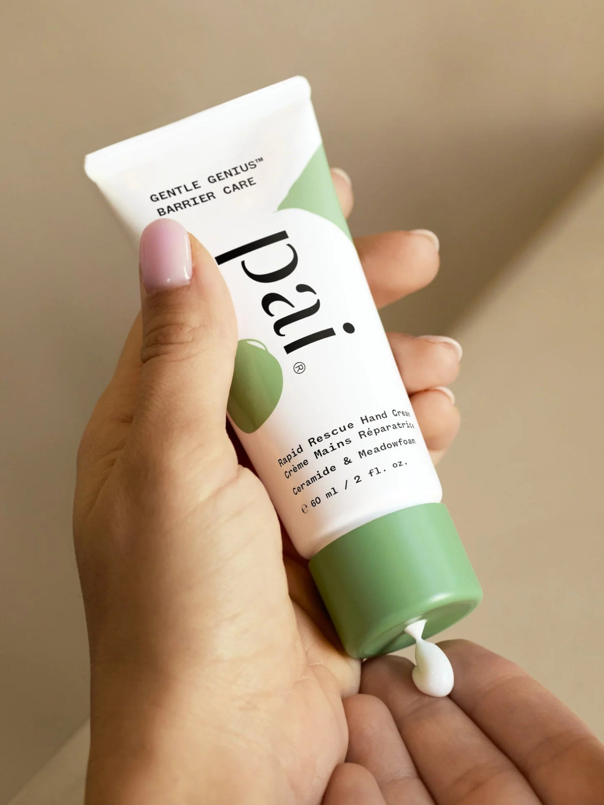 Pai Gentle Genius Barrier Care Rapid Rescue Hand Cream application