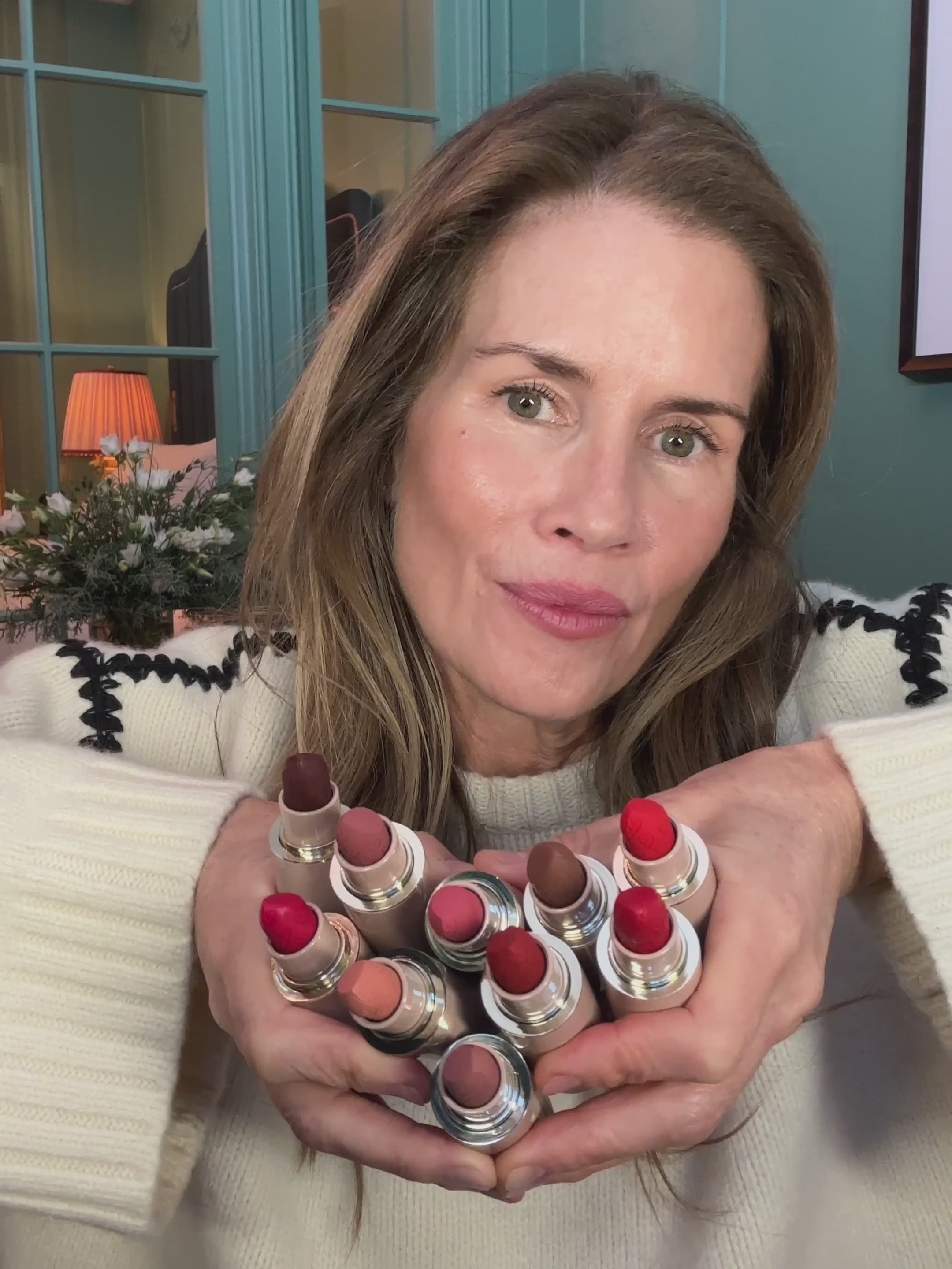Westman Atelier Lip Suede Matte Lipstick shade finder featuring multiple lipstick shades