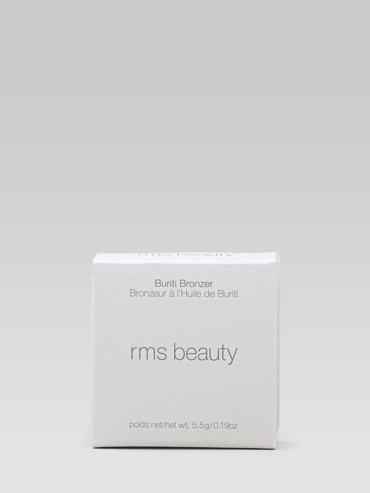 RMS Beauty Buriti Cream Bronzer outer packaging in a white carton