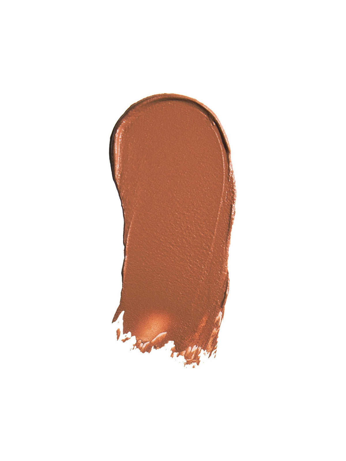 Swatch of RMS Beauty Cashmere Matte Eyelights in Canyon Clay, a rich warm terracotta brown matte eyeshadow