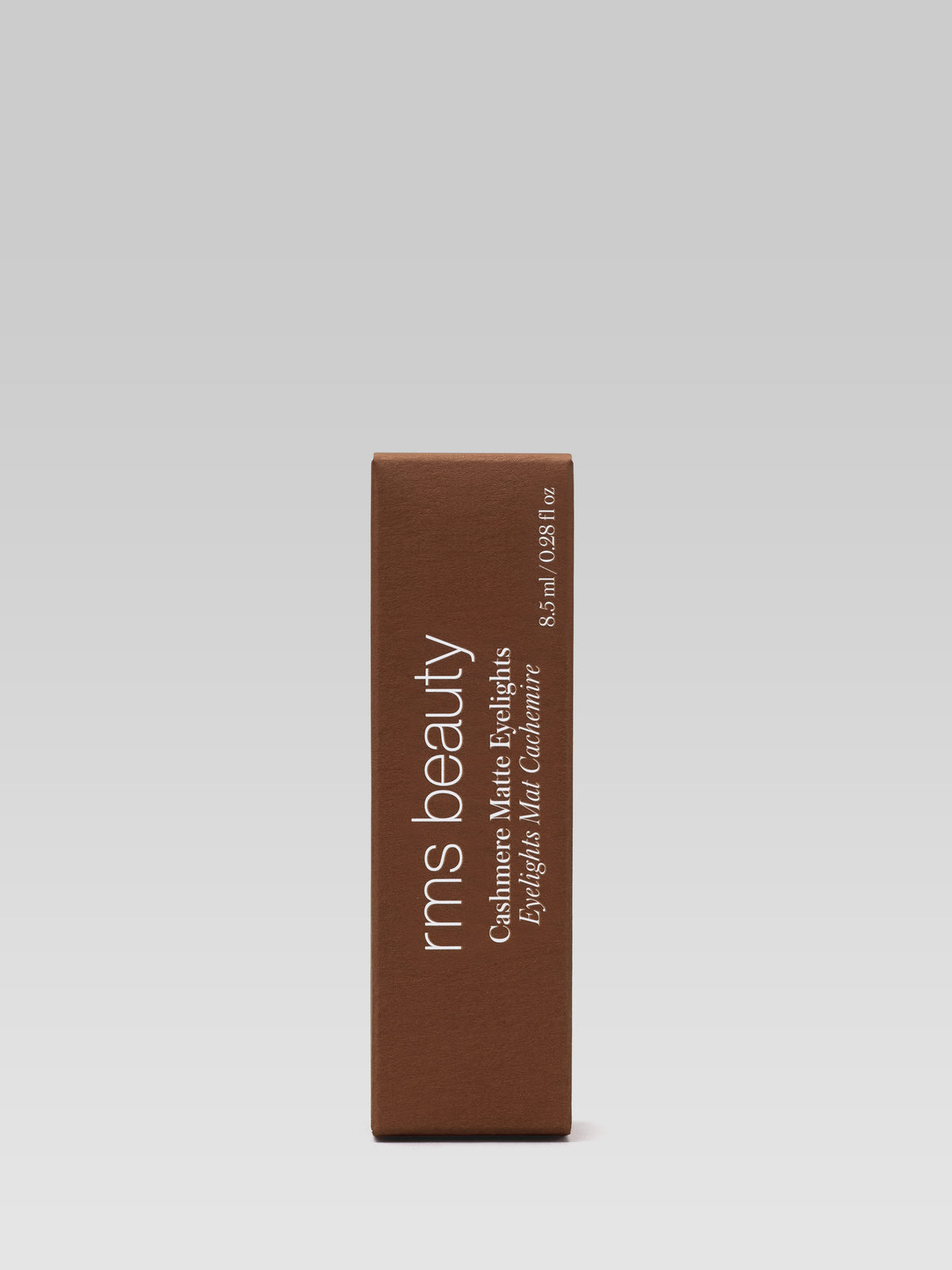 RMS Beauty Cashmere Matte Eyelights in Mossy Stone with its matching brown product box