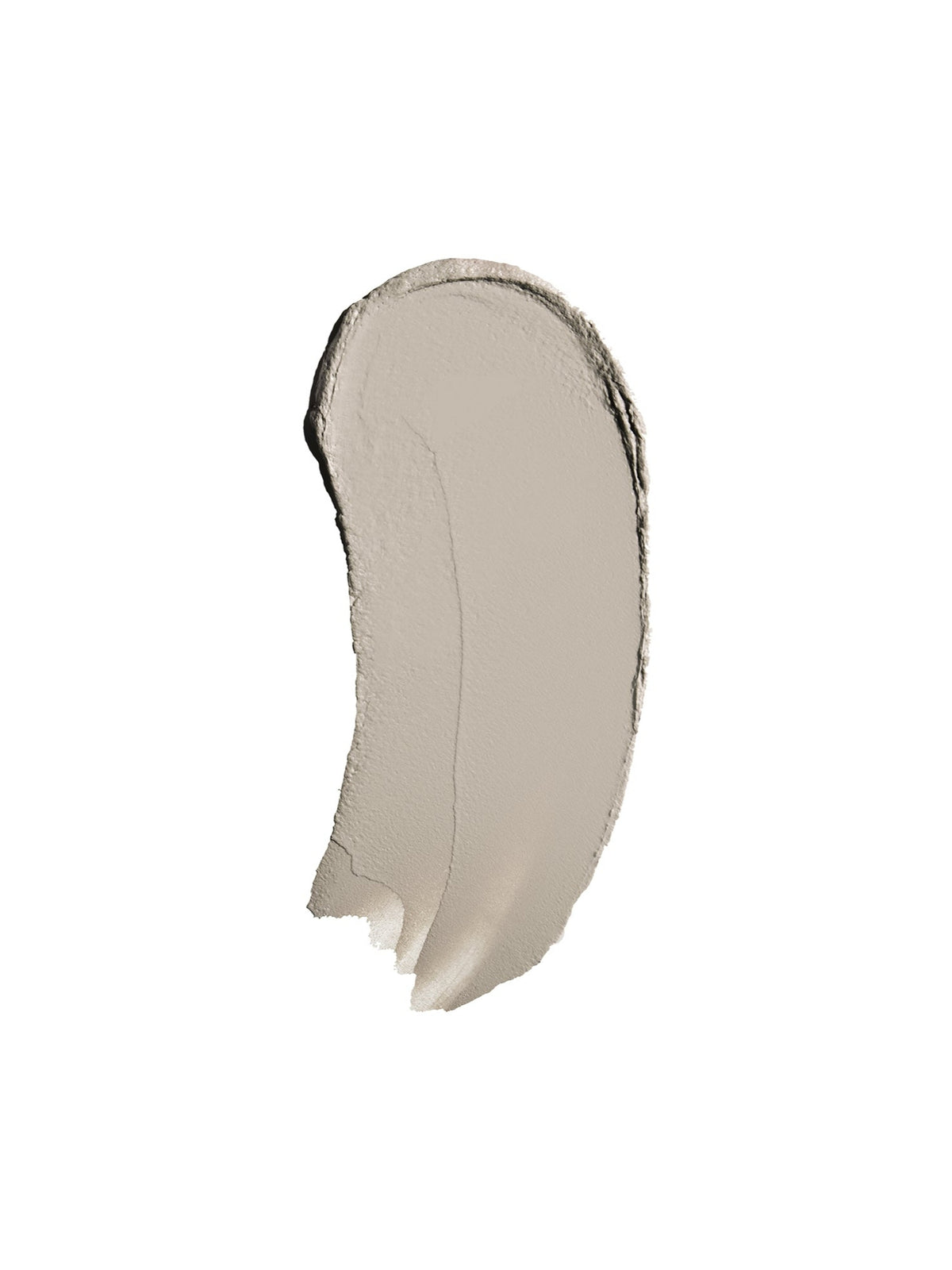 Swatch of RMS Beauty Cashmere Matte Eyelights in Mountain Mist, showing its light grey-beige matte cream texture