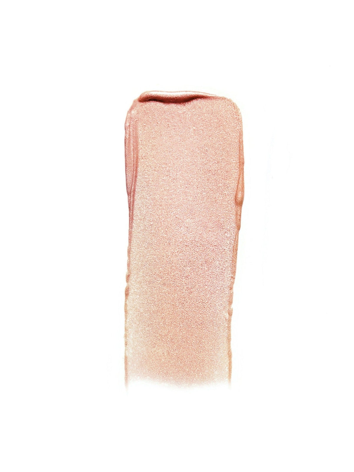 RMS Beauty Champagne Rosé Luminizer swatch, shimmering champagne-pink highlighter with a fine pearlescent glow and a smooth, creamy texture on a white background