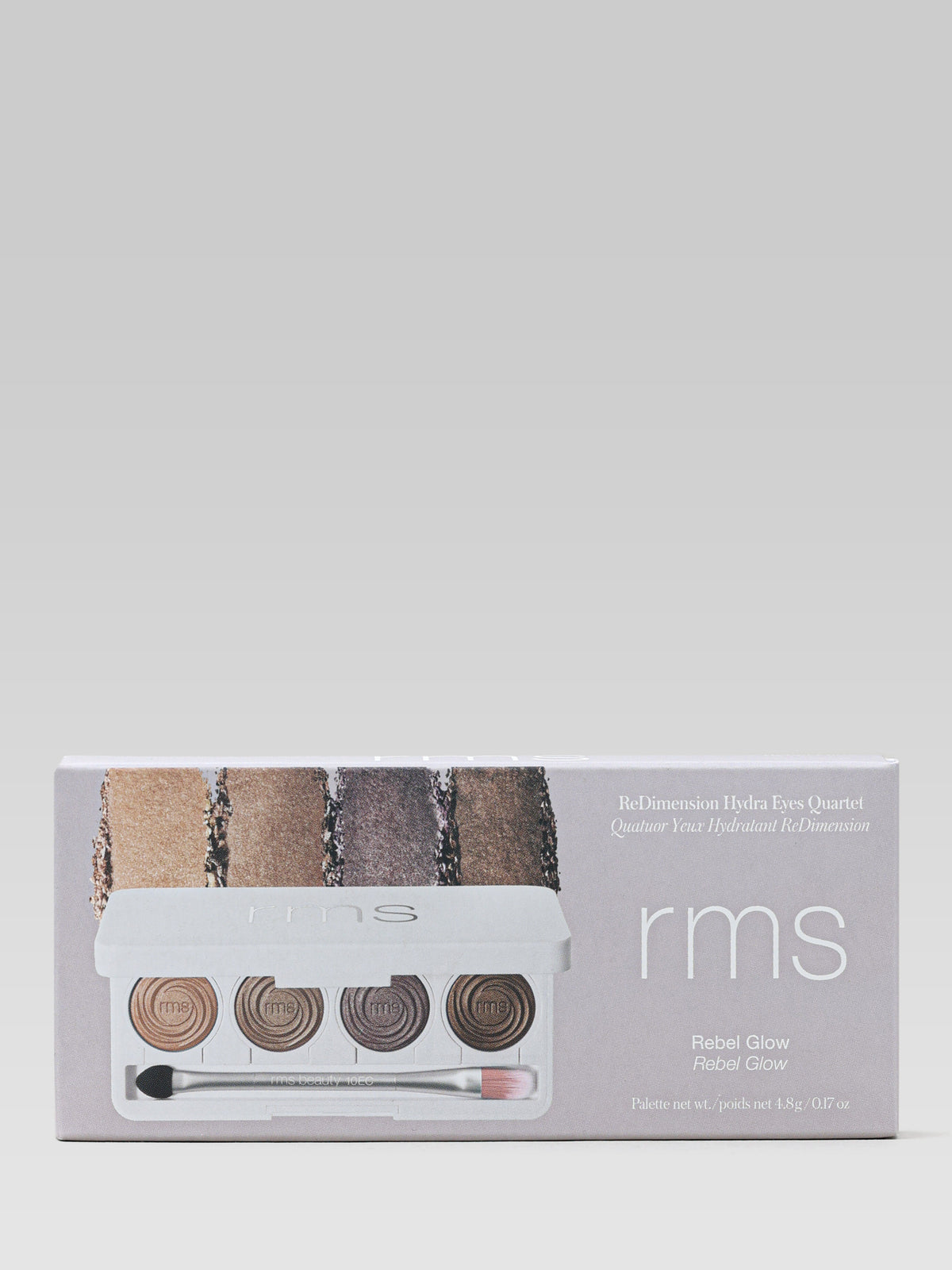 RMS BEAUTY Hydra Eyes Quartet in Rebel Glow shown in its product packaging