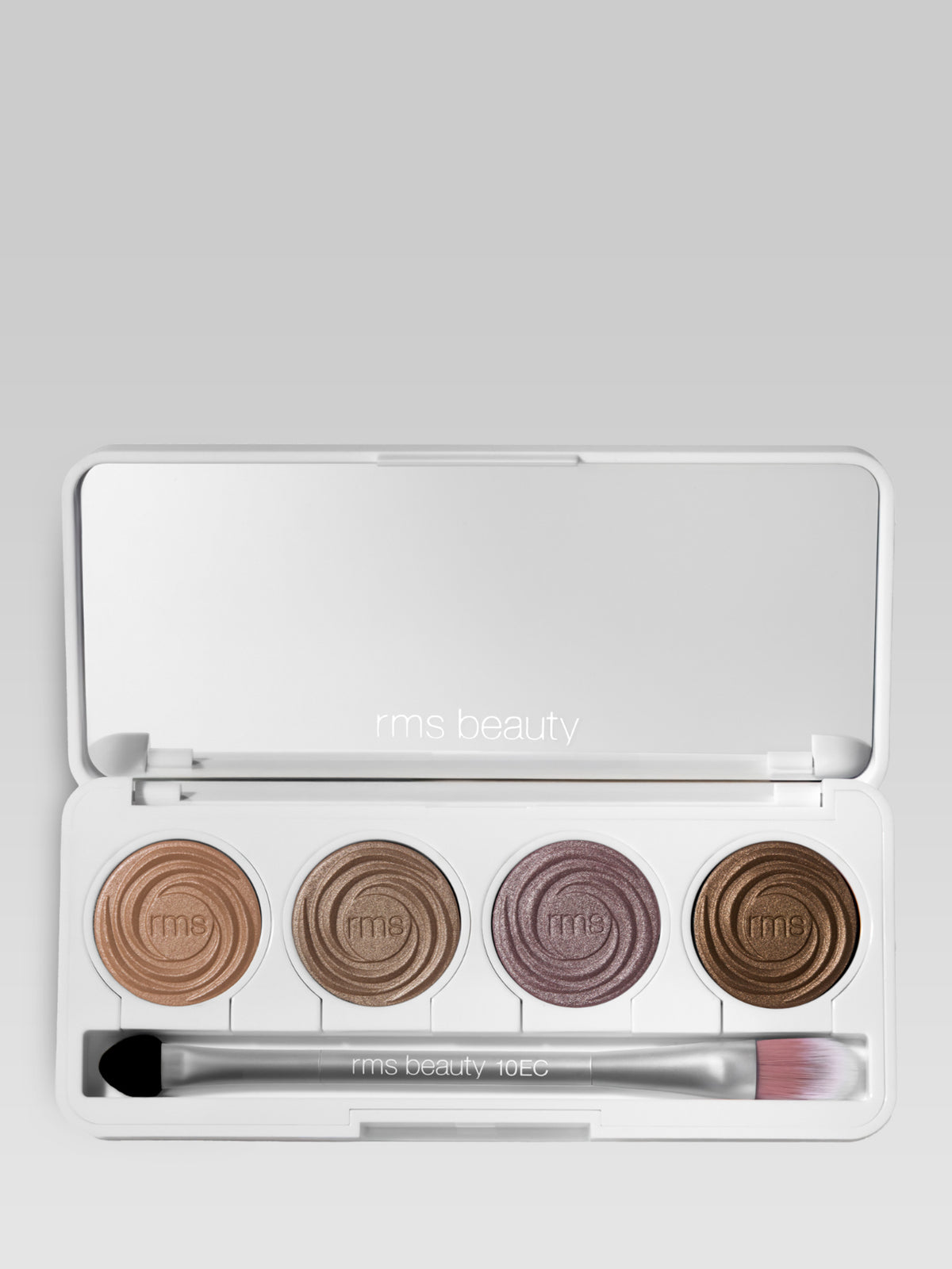 RMS BEAUTY Hydra Eyes Quartet in Rebel Glow with four eyeshadows and dual-ended applicator