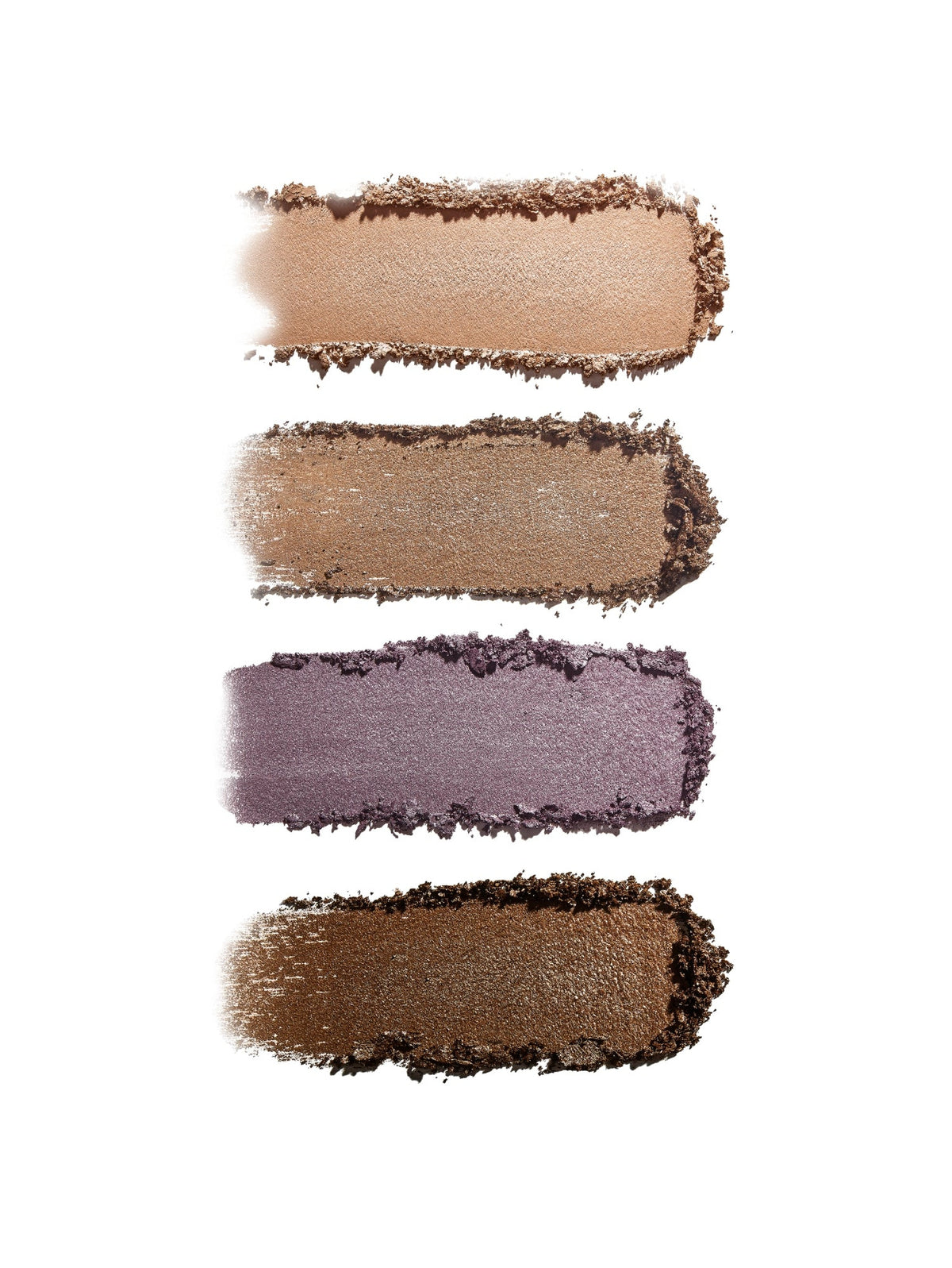 RMS BEAUTY Hydra Eyes Quartet in Rebel Glow featuring four eyeshadow swatches in warm brown and mauve tones