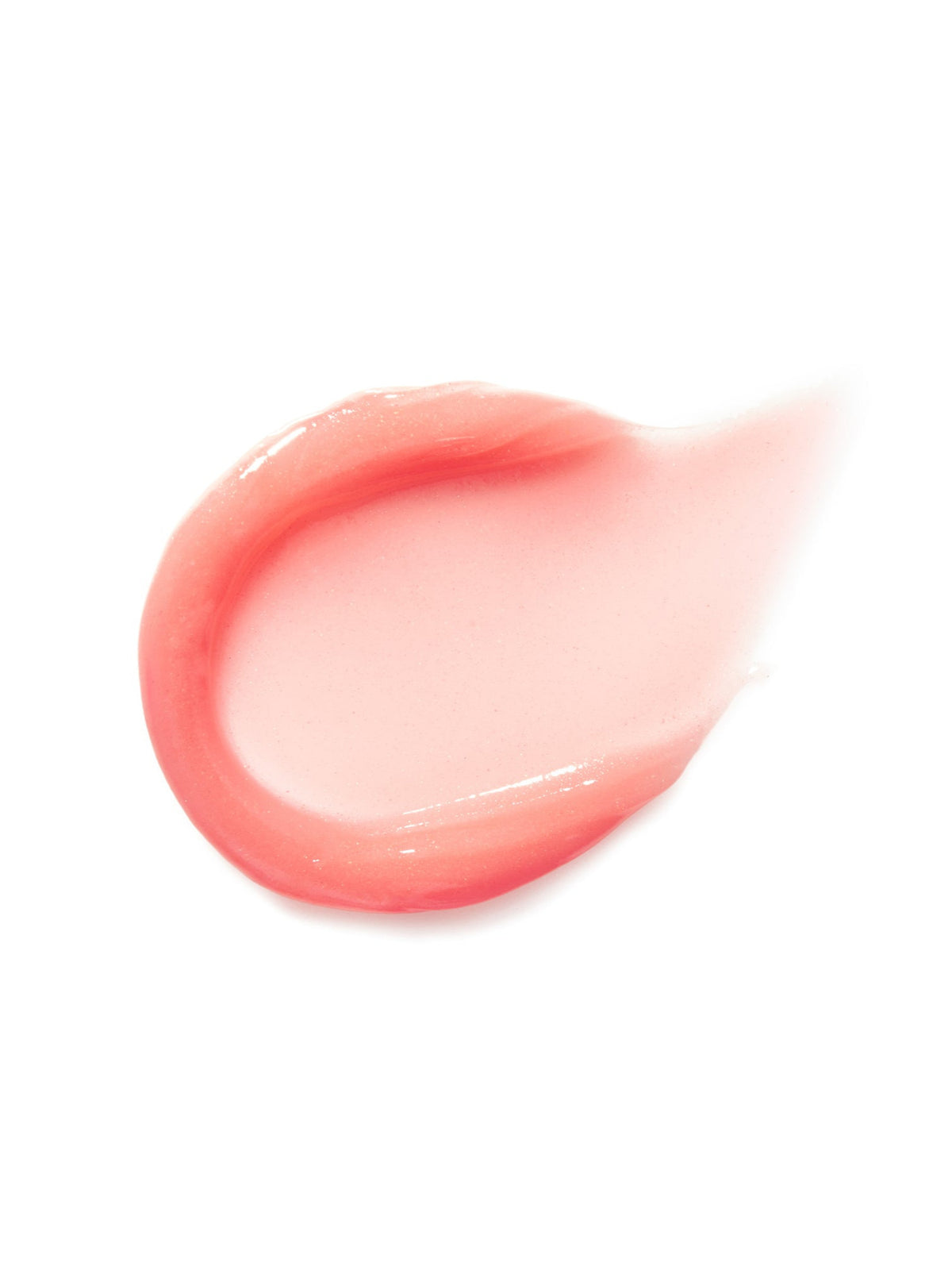 Swatch of RMS Beauty Lip Lights Cream Lip Gloss in Bare showing its sheer pink glossy texture