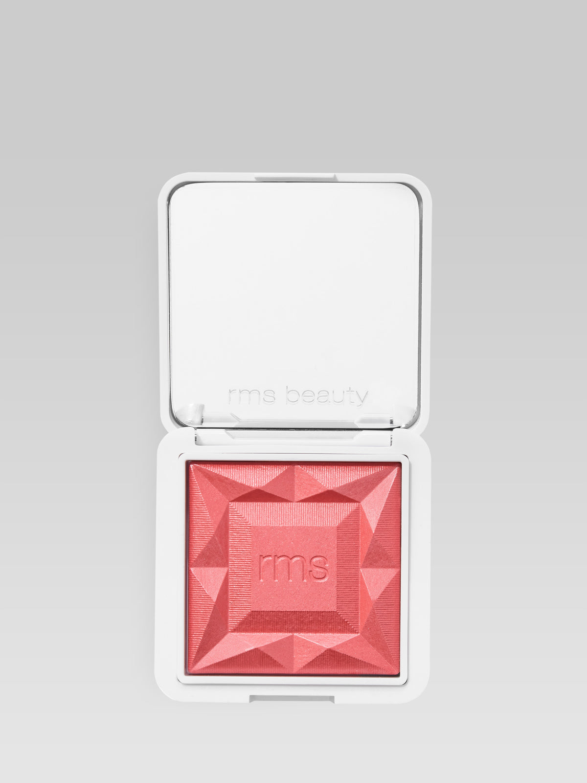 RMS Beauty ReDimension Hydra Powder Blush in Pomegranate Fizz in an open compact
