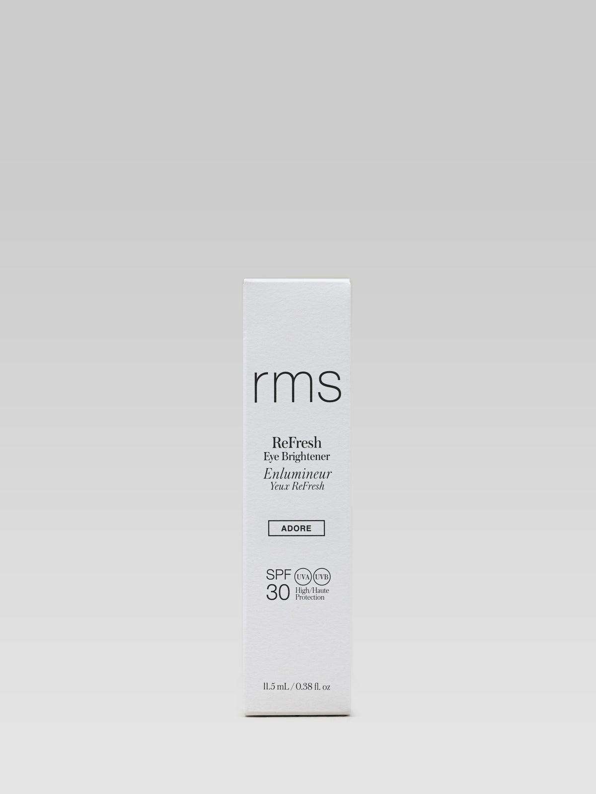 RMS BEAUTY ReFresh Eye Brightener SPF 30 + Correcting Tint in Adore with outer packaging