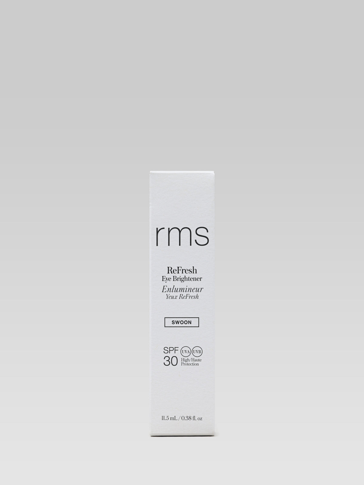 RMS BEAUTY ReFresh Eye Brightener SPF 30 + Correcting Tint in Swoon with outer packaging