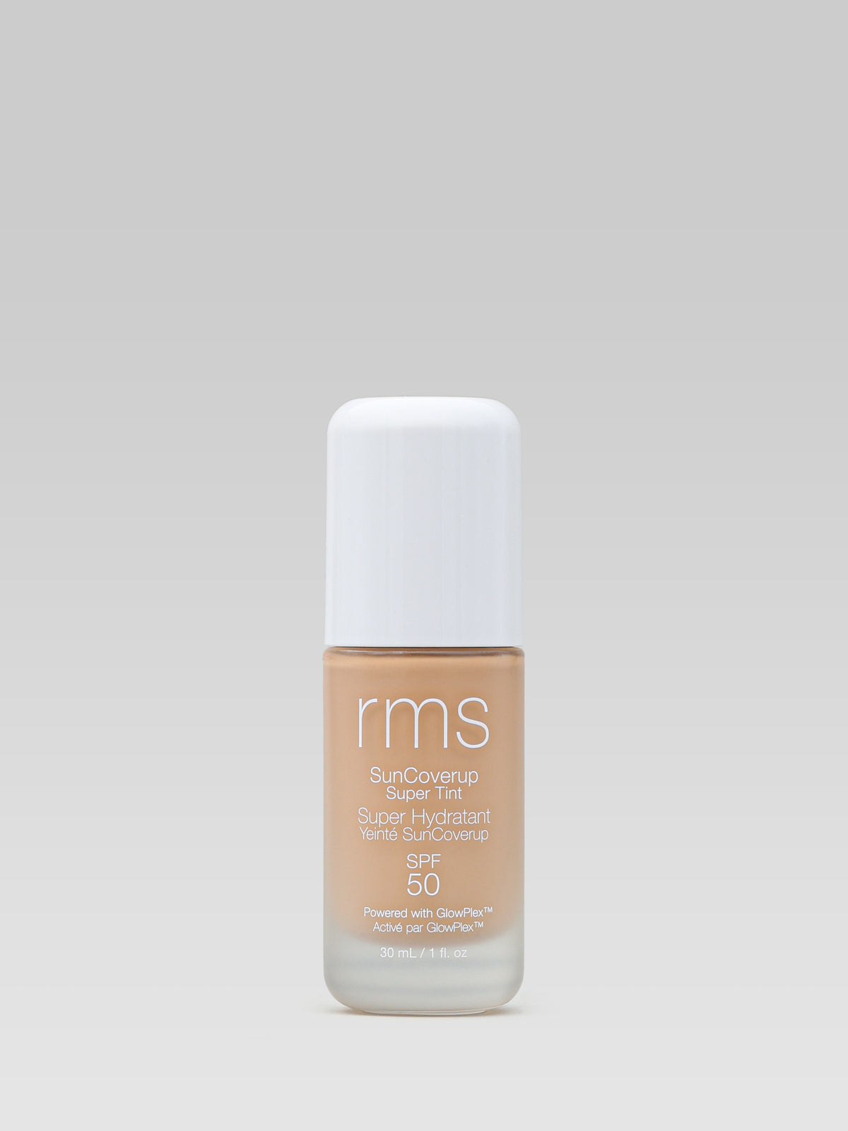 RMS Beauty SunCoverup Super Tint SPF 50 in Sand, a warm beige tinted moisturiser with broad-spectrum sun protection
