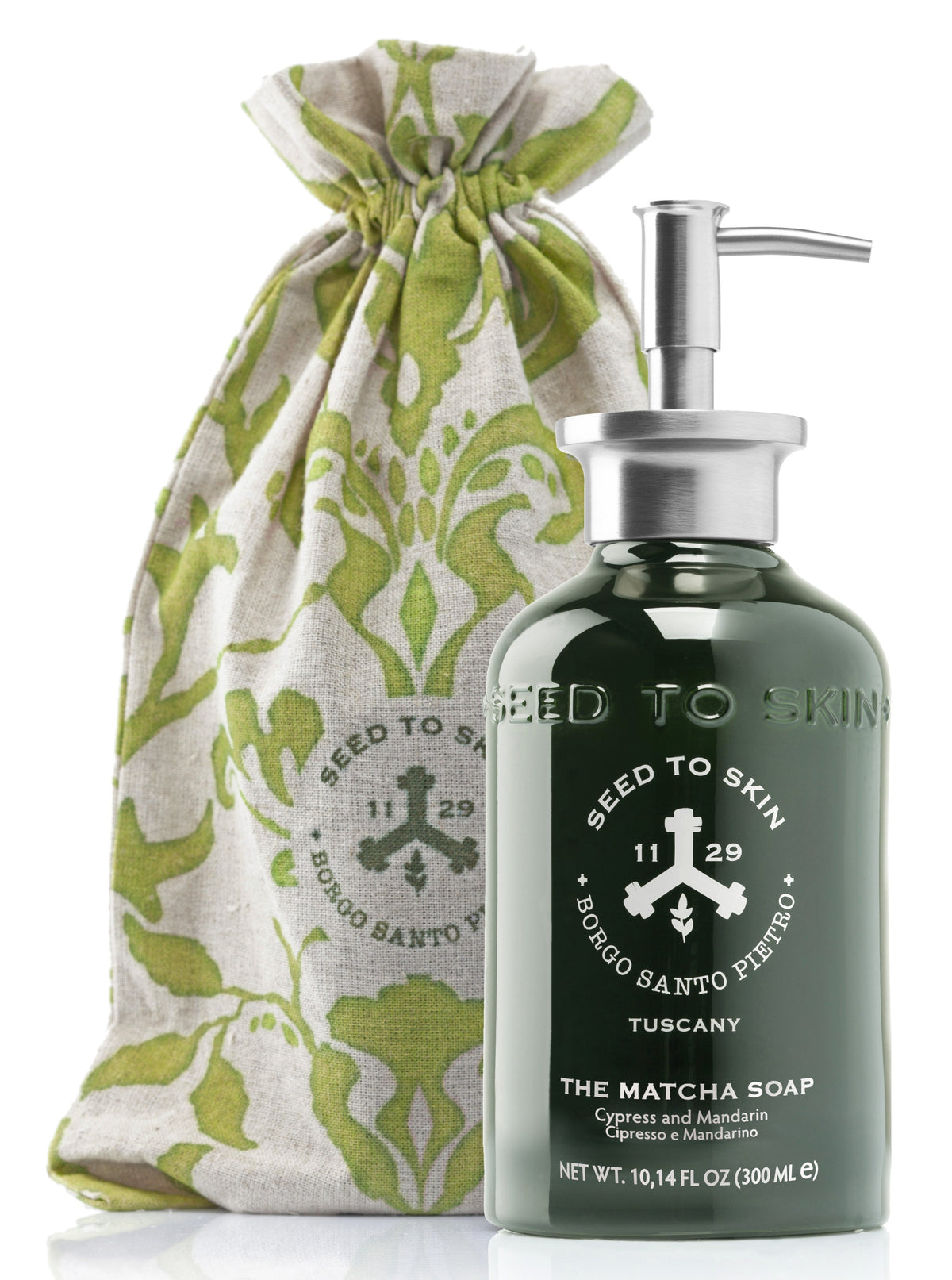 Seed to Skin The Matcha Soap in its green patterned packaging