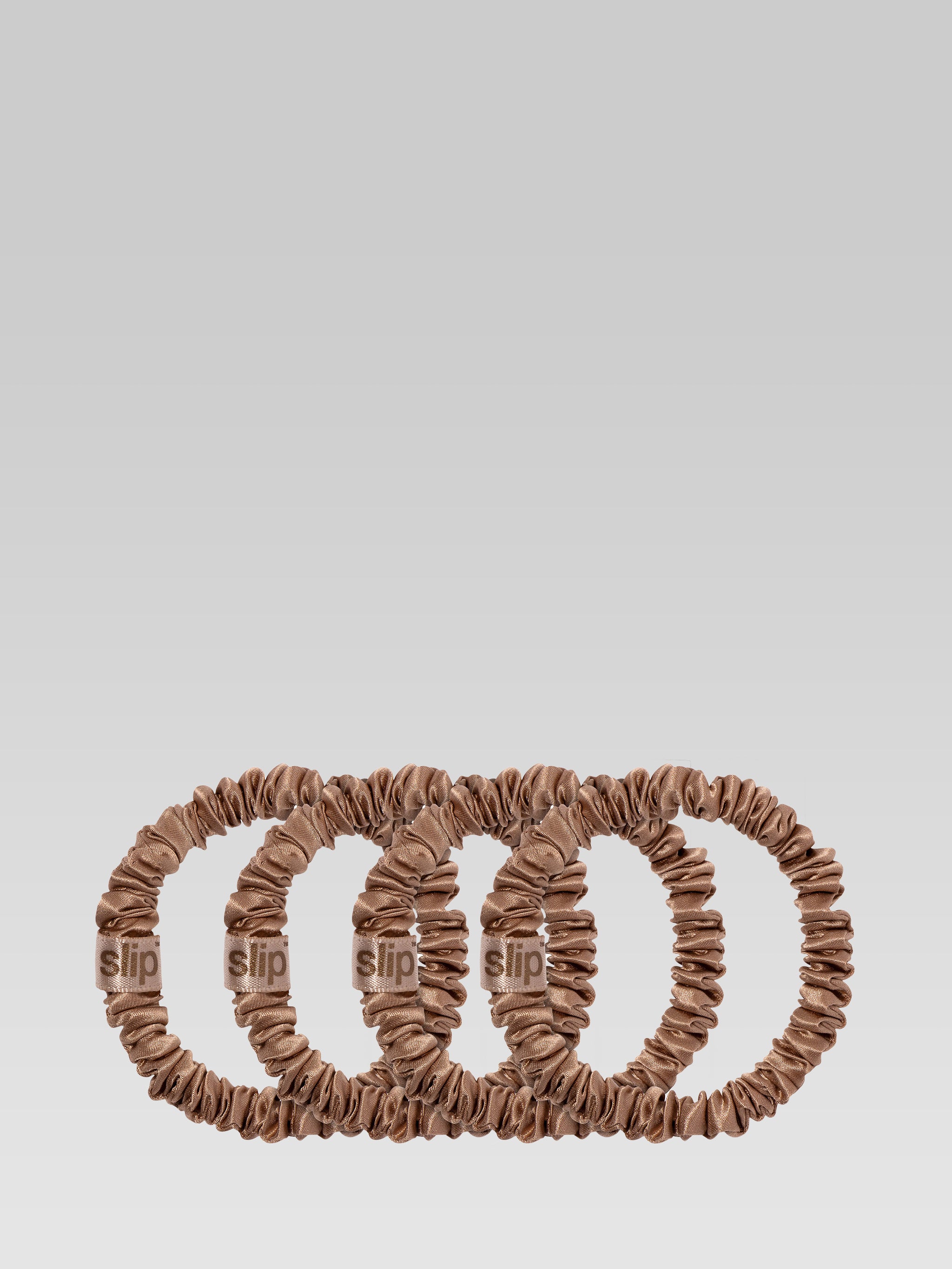 SLIP Back To Basics Skinny Scrunchies in Light Brown