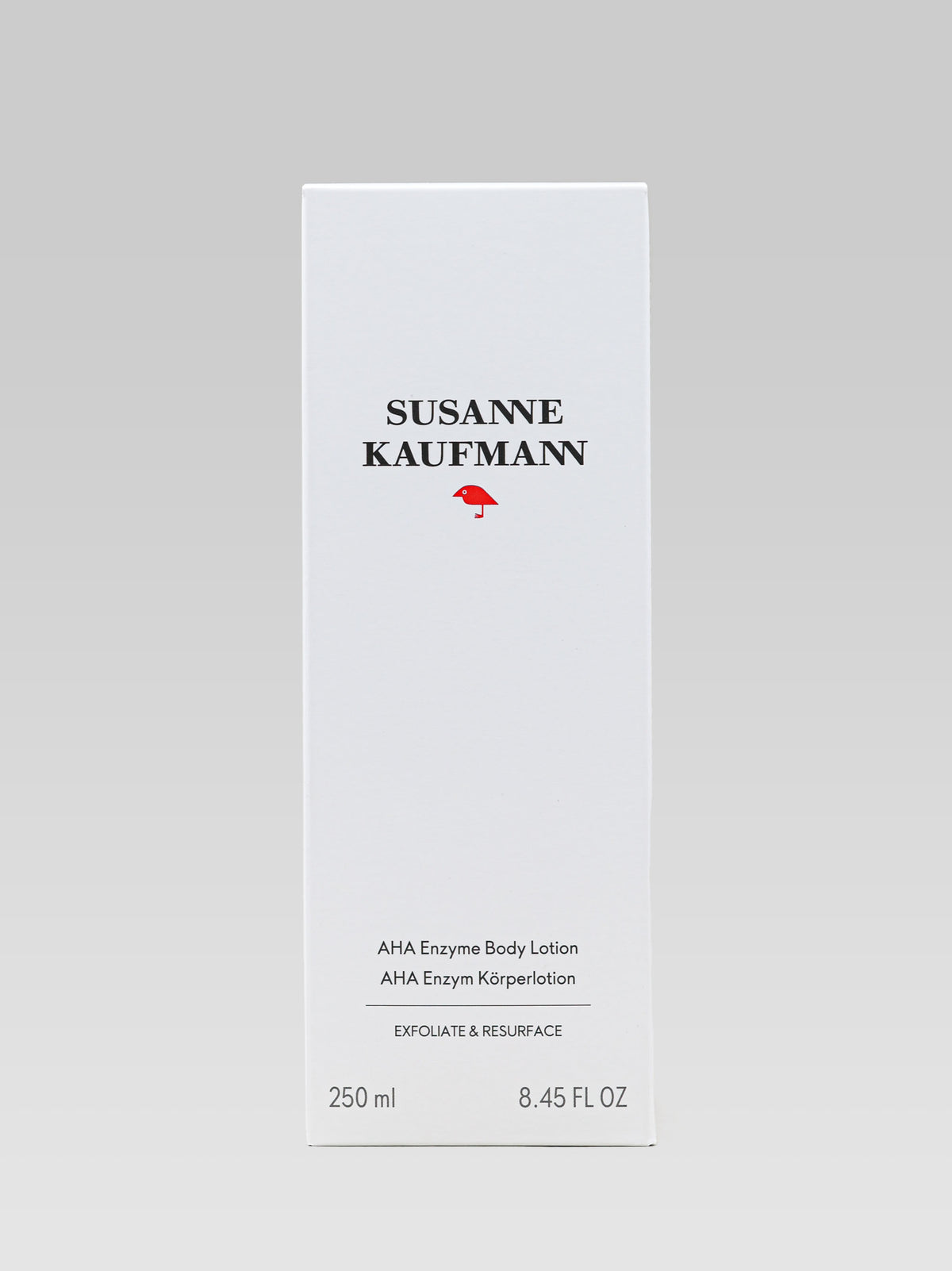 Susanne Kaufmann AHA Enzyme Body Lotion 250 ml product packaging in a white carton