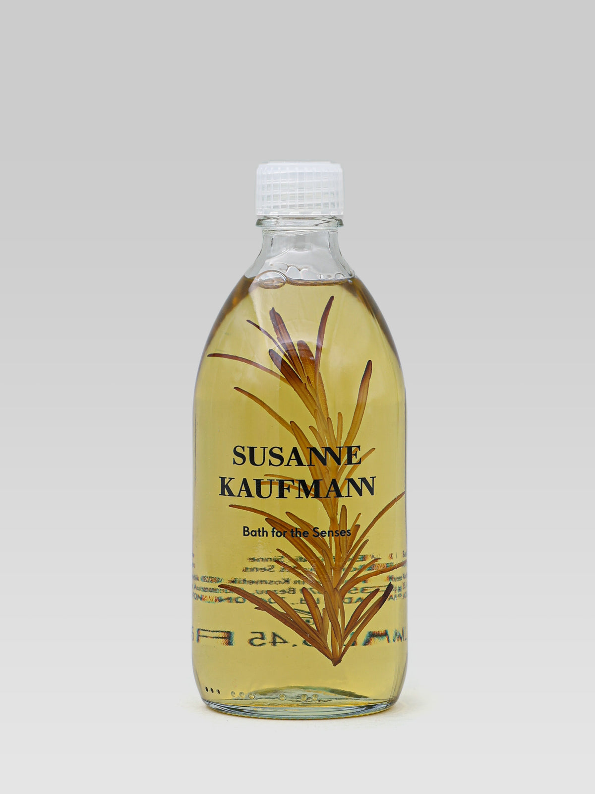 Susanne Kaufmann Bath for the Senses bath oil 250 ml in a clear bottle with botanical illustrations