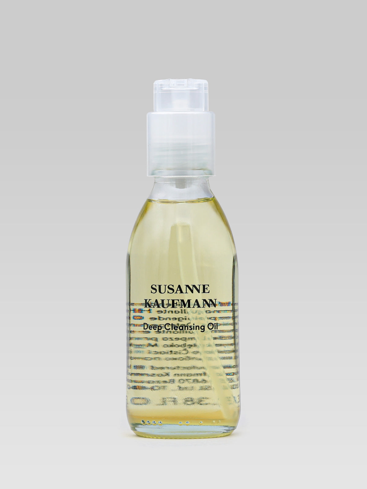 Susanne Kaufmann Deep Cleansing Oil 100 ml in a transparent bottle with a pump dispenser