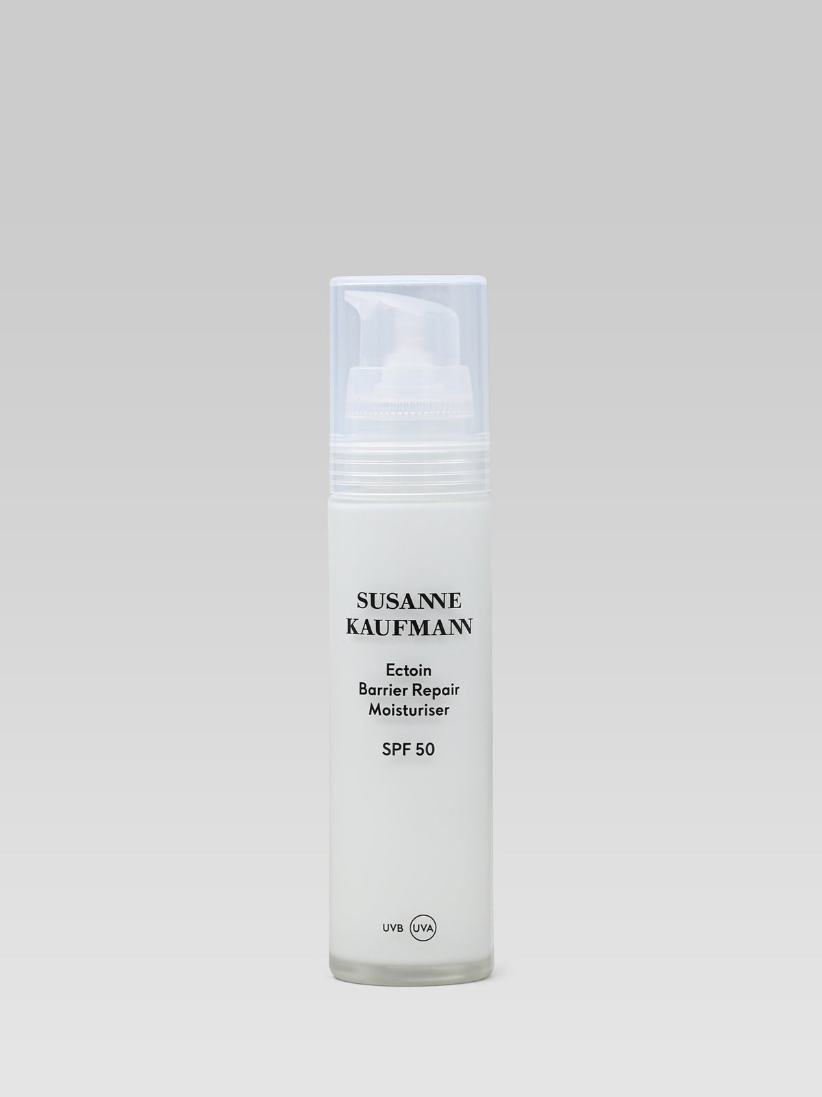 SUSANNE KAUFMANN Ectoin Barrier Repair Day Moisturiser SPF 50 in a white pump bottle