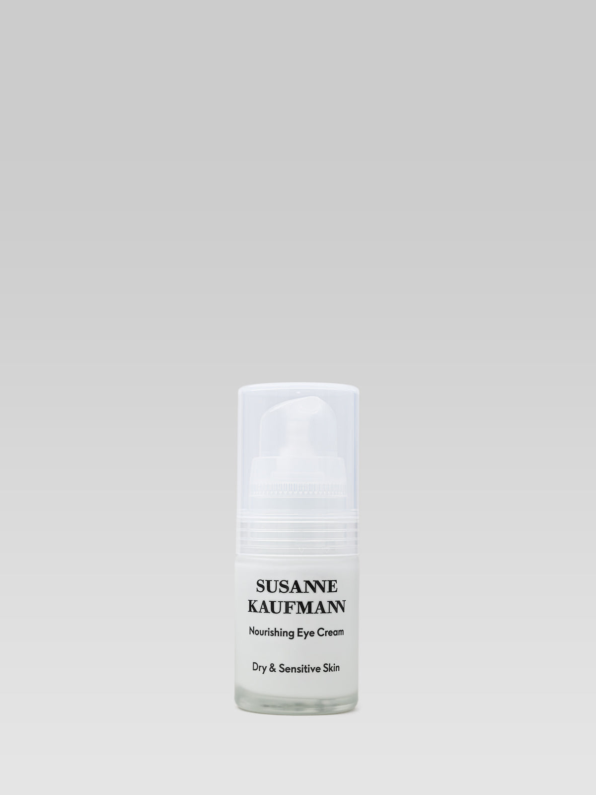 Susanne Kaufmann Nourishing Eye Cream for dry and sensitive skin in a white pump bottle