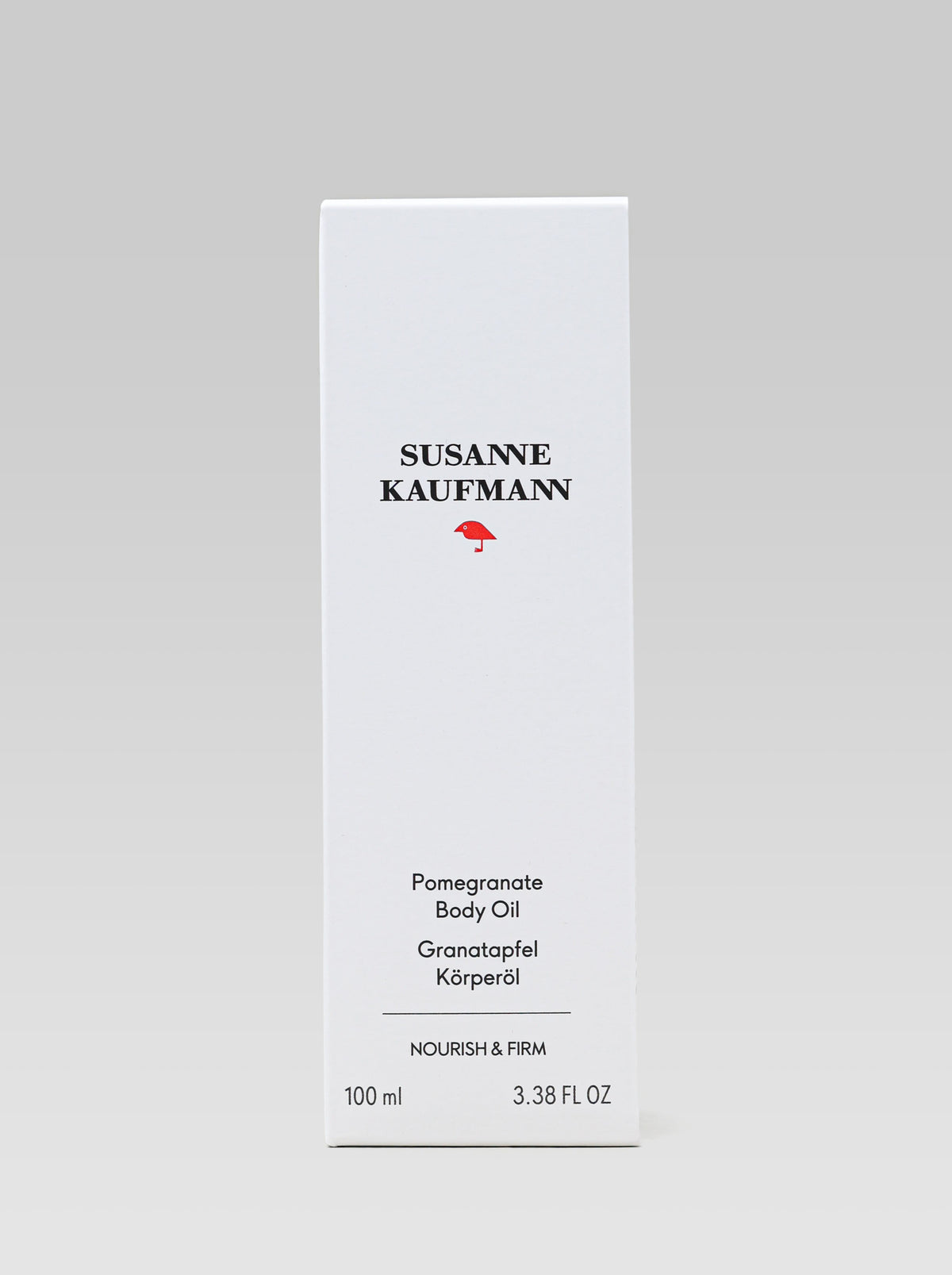 Susanne Kaufmann Pomegranate Body Oil 100 ml white product packaging with minimalist black lettering