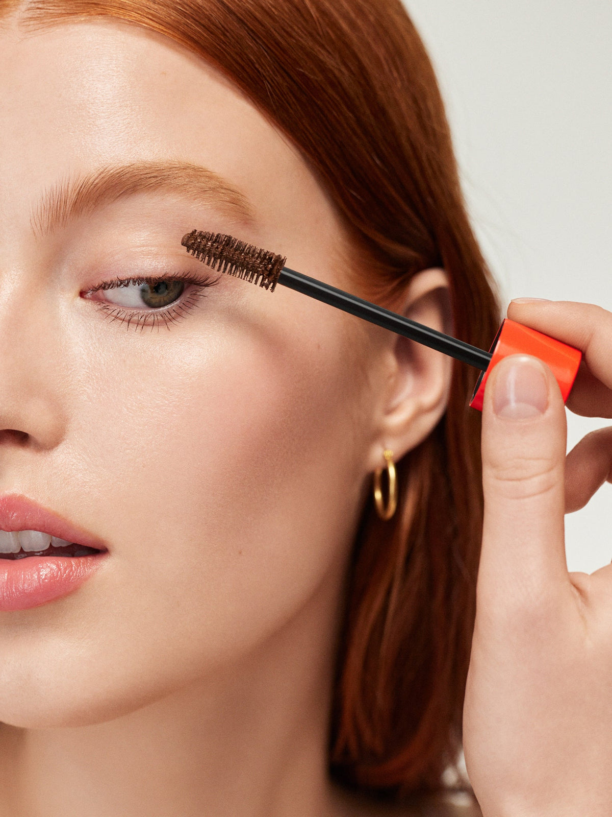Westman Atelier Eye Want You Mascara in Le Brun Clean applied to lashes