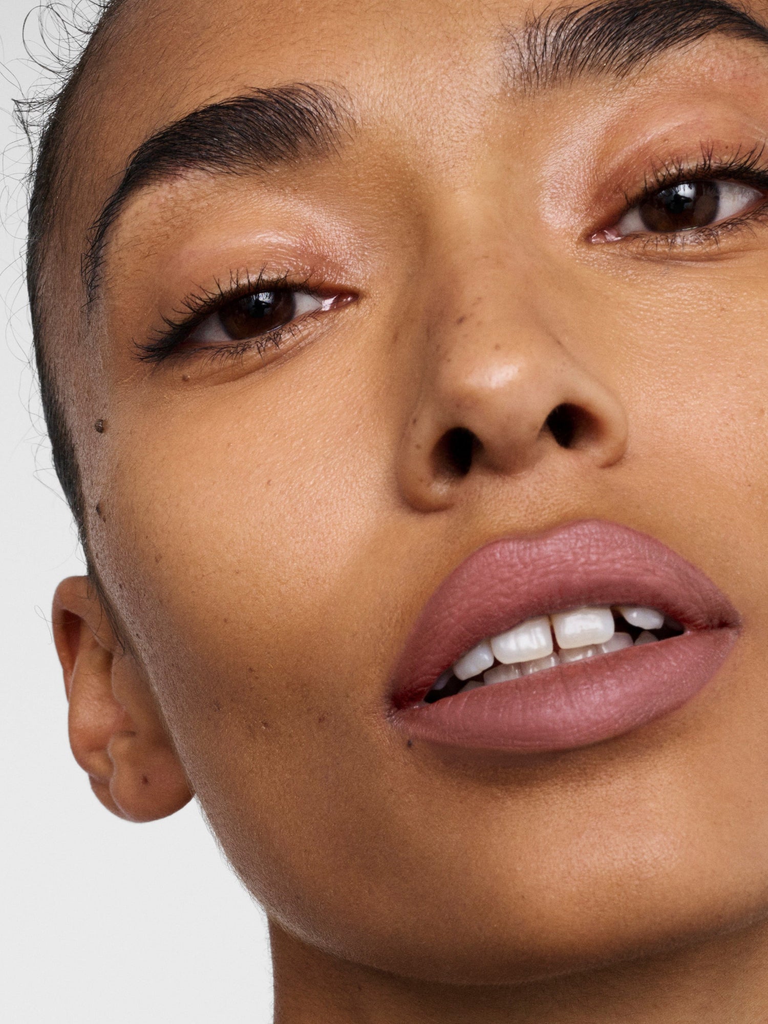 Westman Atelier Lip Suede Matte Lipstick in Pique on lips