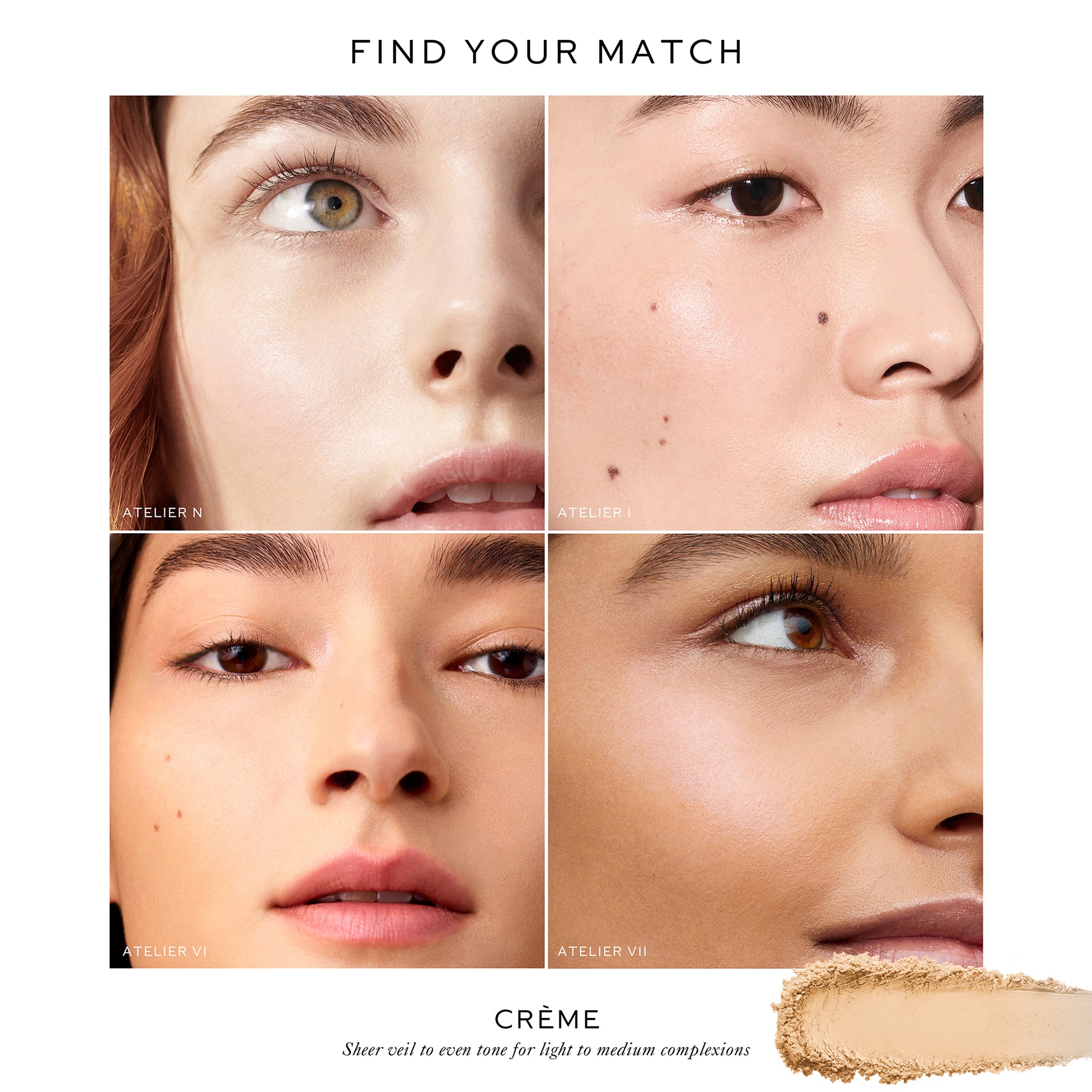 Westman Atelier Vital Pressed Skincare Face Powder in Crème shade guide