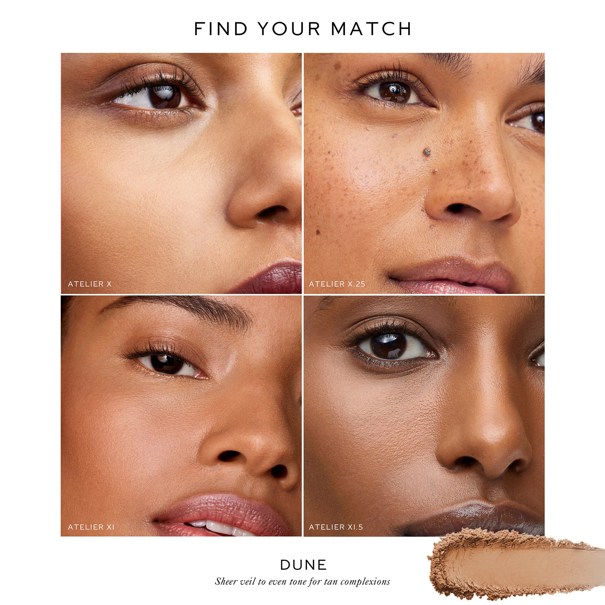 Westman Atelier Vital Pressed Skincare Face Powder in Dune shade guide