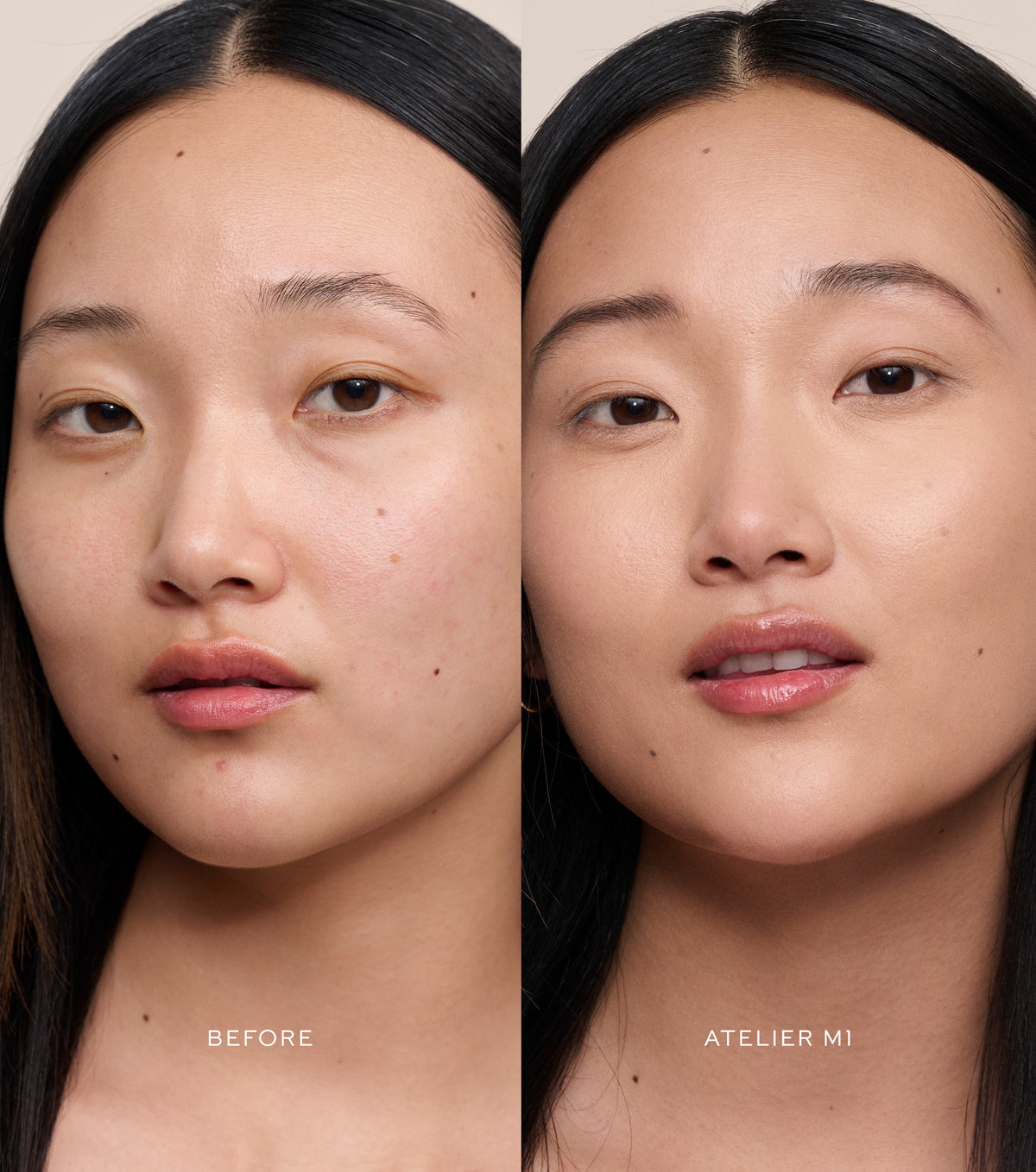 WESTMAN ATELIER Vital Skincare Concealer in Atelier M1 before and after