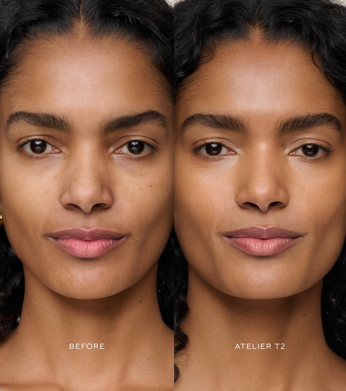 WESTMAN ATELIER Vital Skincare Concealer in Atelier T2 before and after application