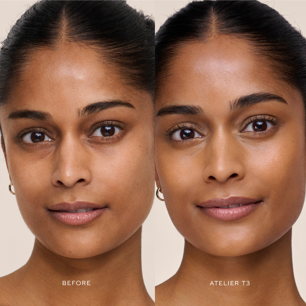 WESTMAN ATELIER Vital Skincare Concealer in Atelier T3 before and after application