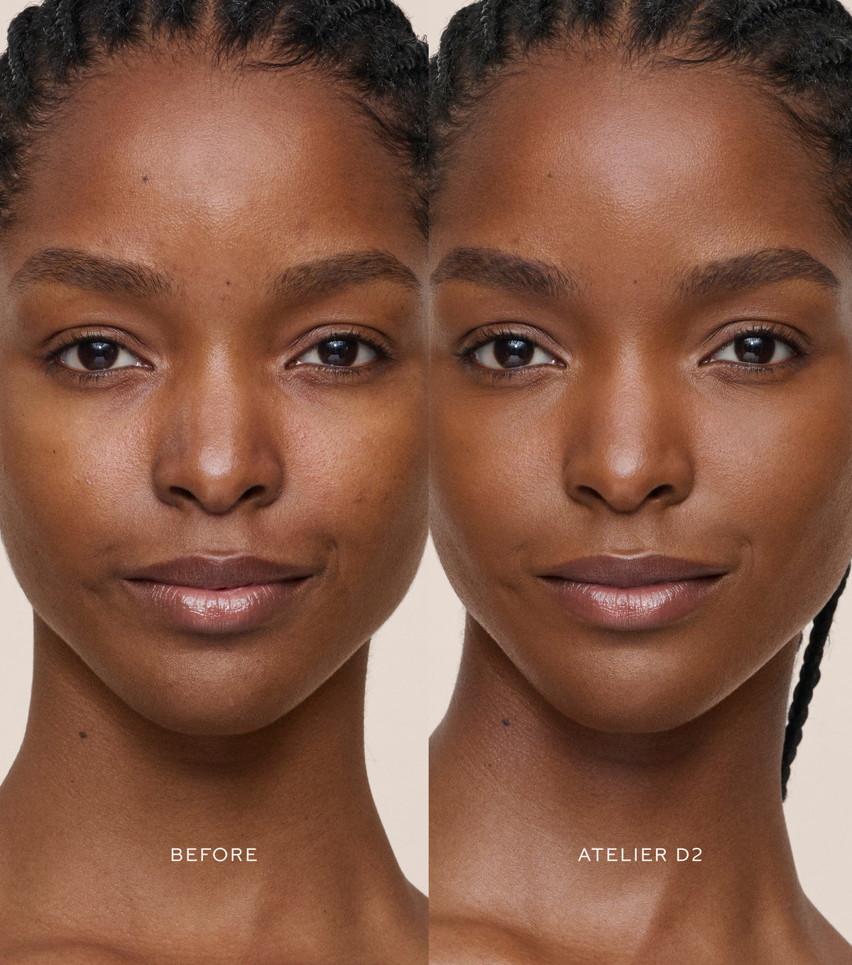 WESTMAN ATELIER Vital Skincare Concealer in Atelier D2 before and after application