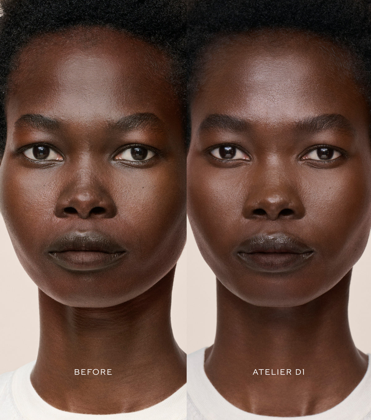 WESTMAN ATELIER Vital Skincare Concealer in Atelier D4 before and after application