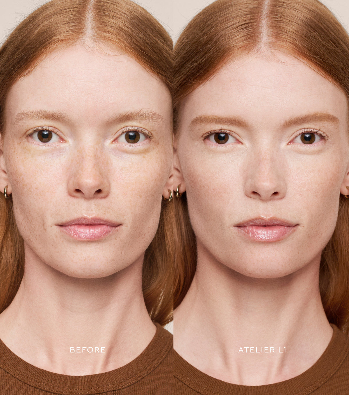 WESTMAN ATELIER Vital Skincare Concealer in Atelier L1 before and after