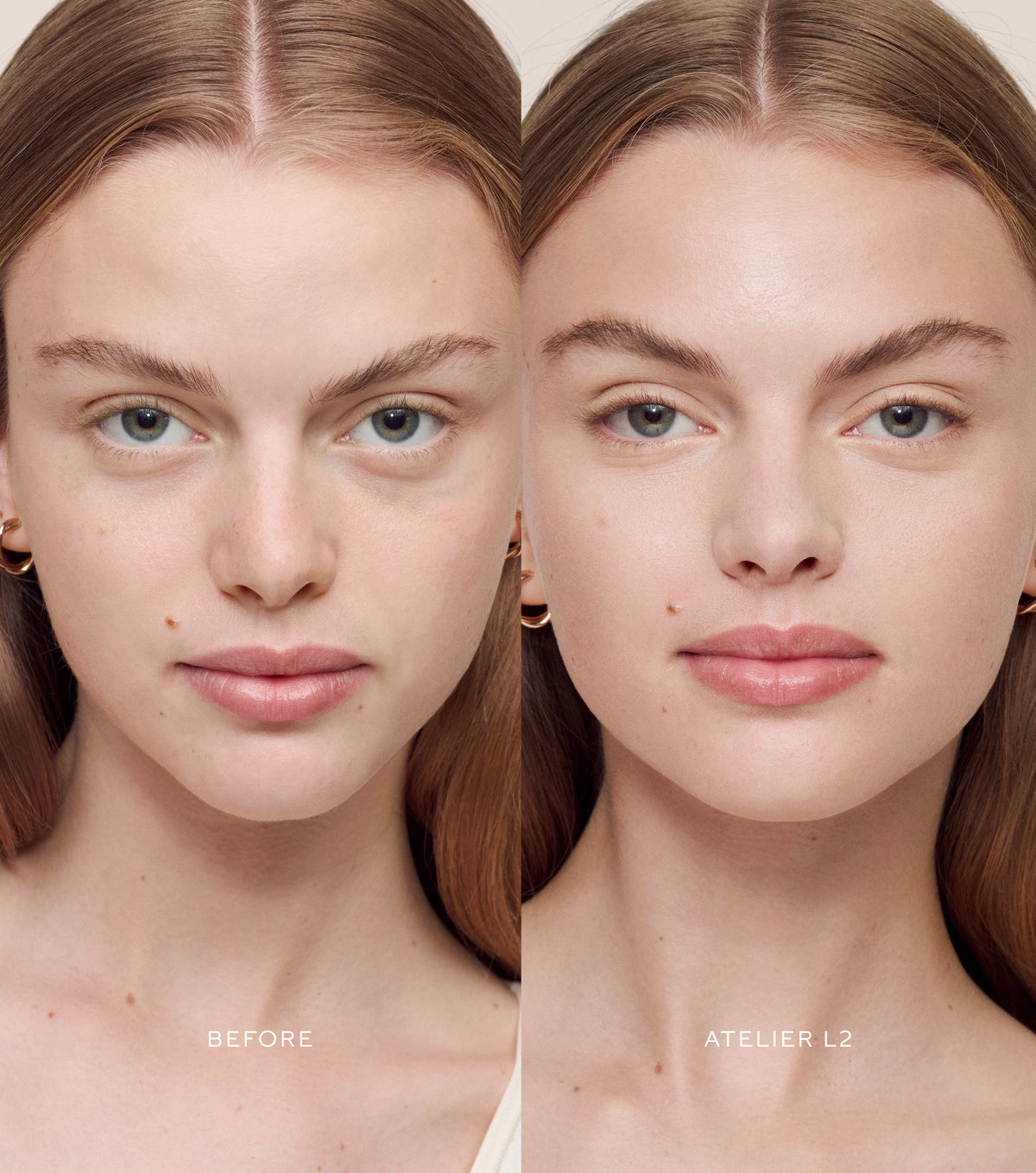 WESTMAN ATELIER Vital Skincare Concealer in Atelier L2 before and after