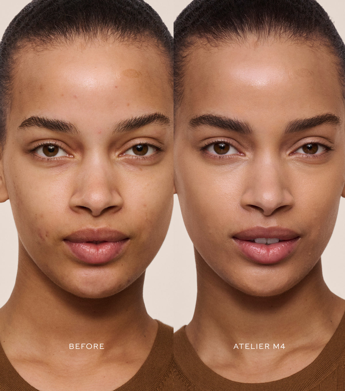 WESTMAN ATELIER Vital Skincare Concealer in Atelier M4 before and after application