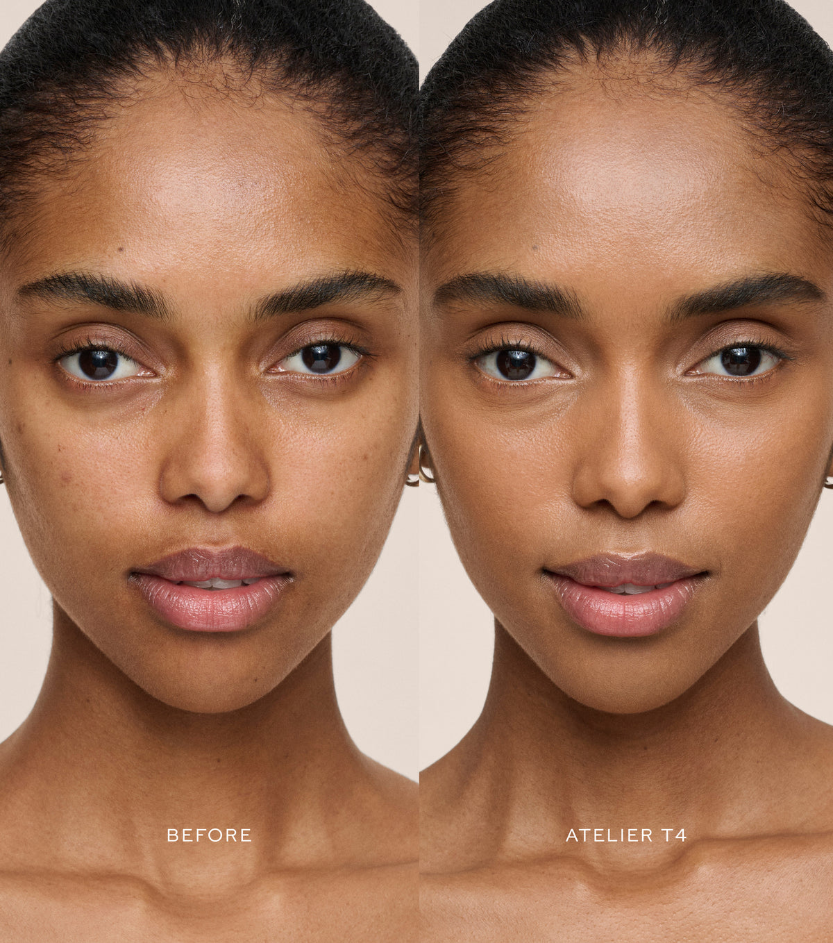 WESTMAN ATELIER Vital Skincare Concealer in Atelier T4 before and after application