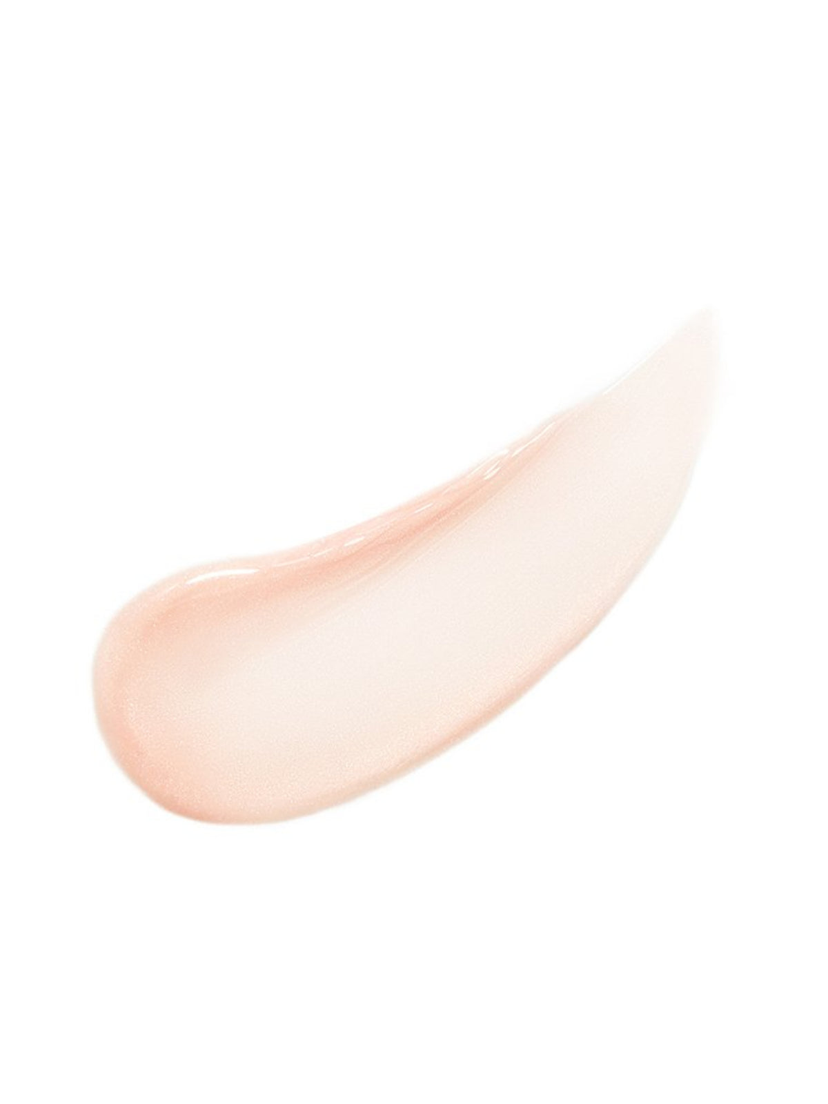 Swatch of RMS Beauty ReEvolve Radiance Locking Primer showing its smooth, lightweight pink-toned gel texture with a subtle pearlescent glow